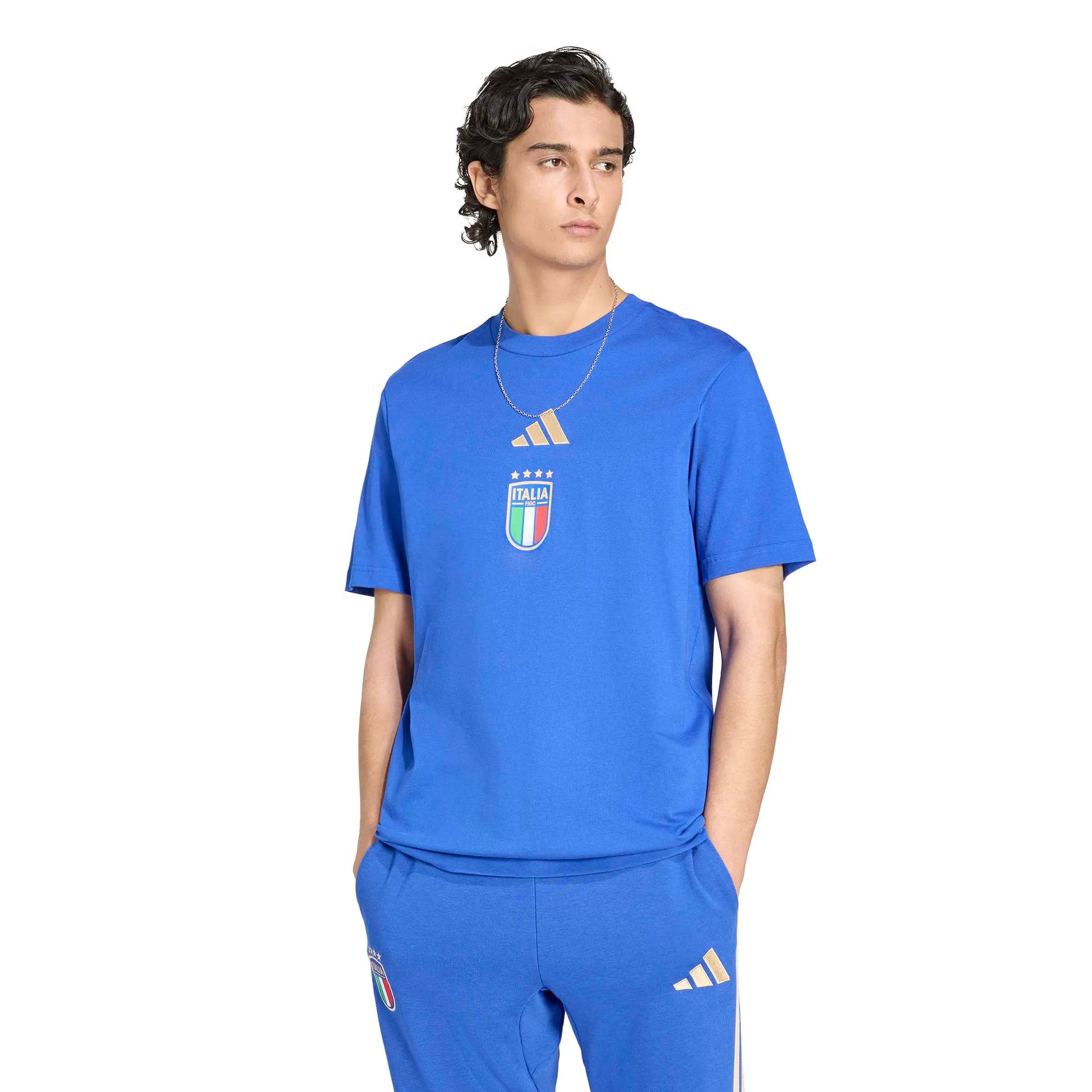 adidas 2026 Italy Men's DNA Graphic Tee (Model - Front)