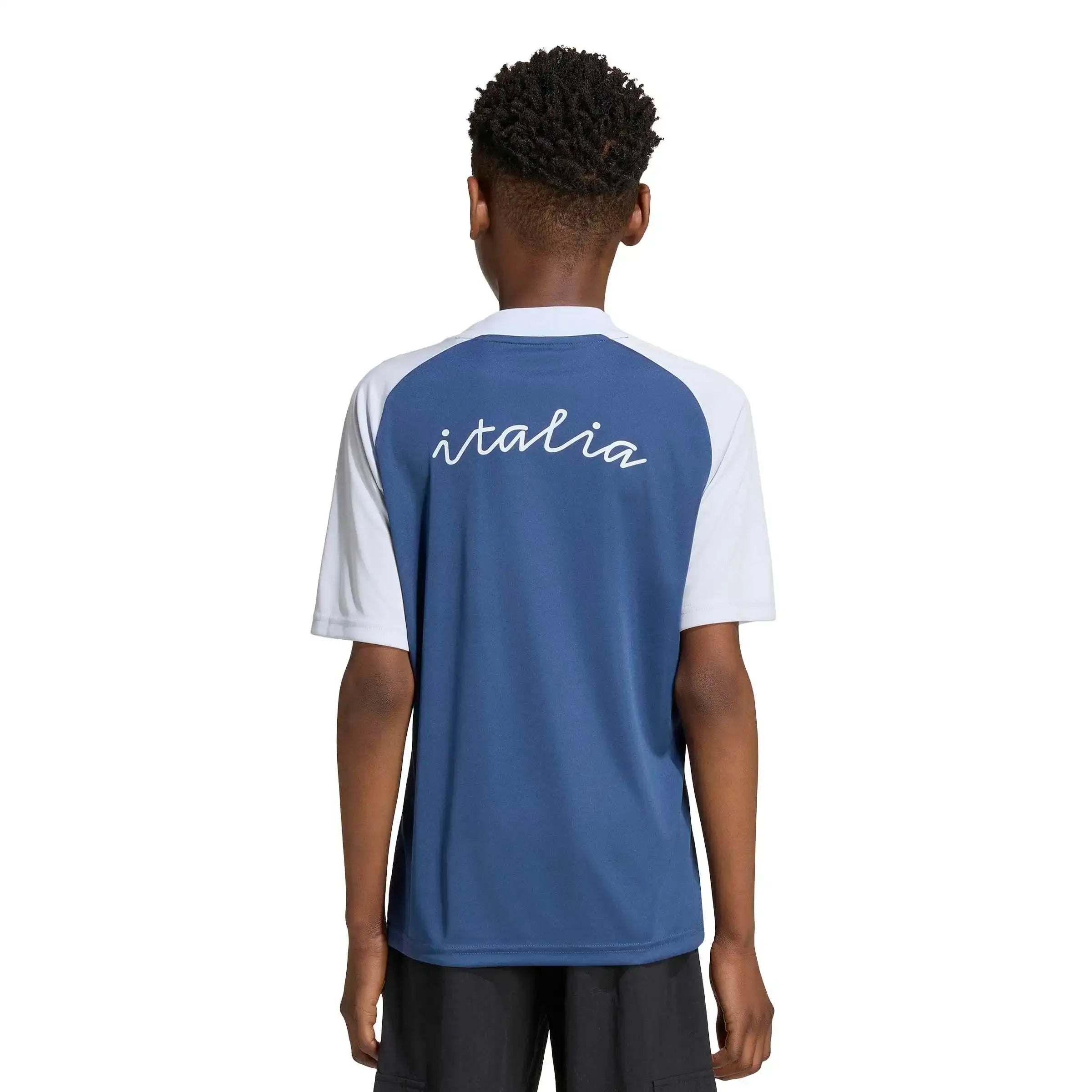 adidas 2026 Italy Youth Away Pre-Match Soccer Jersey (Model - Back)
