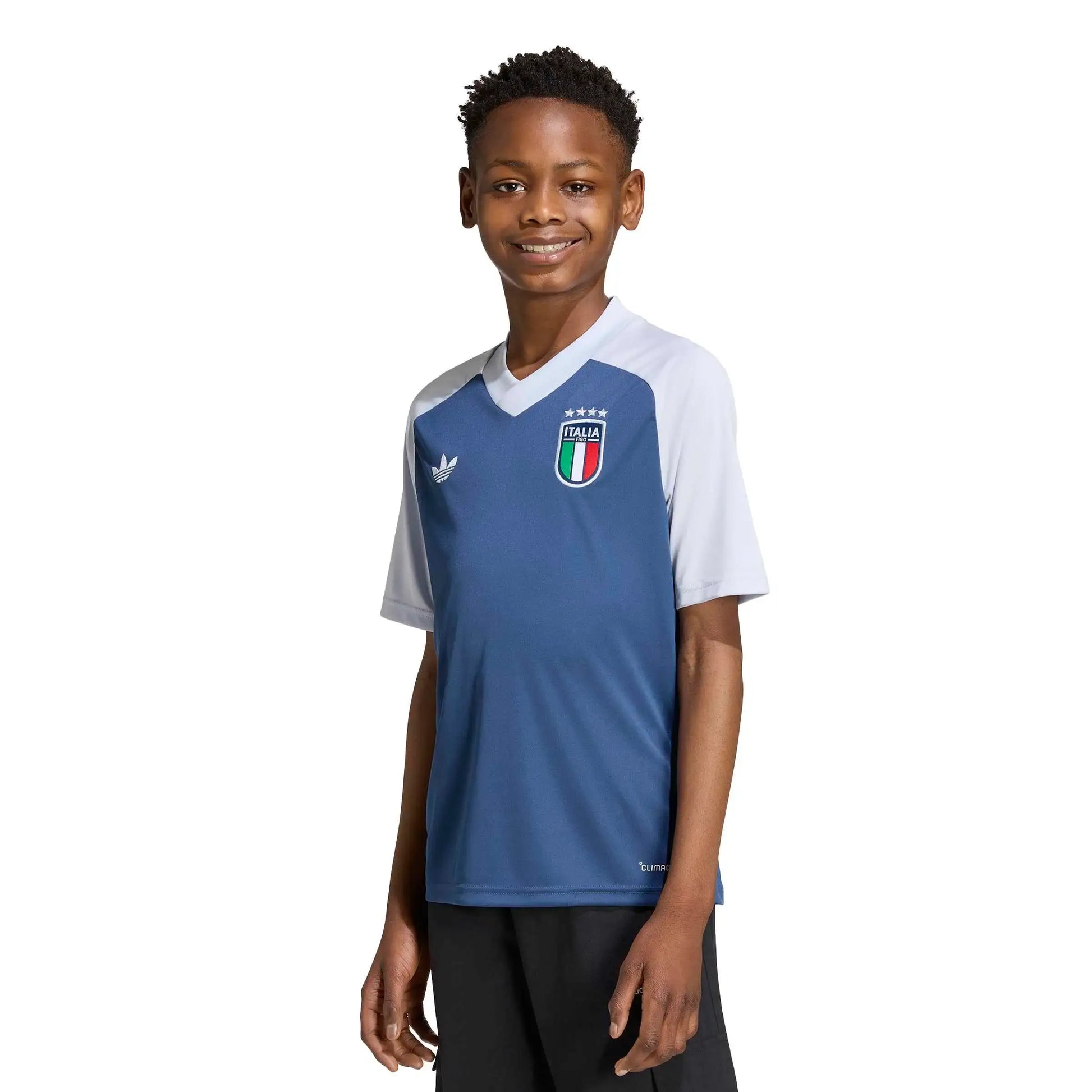 adidas 2026 Italy Youth Away Pre-Match Soccer Jersey (Model - Front)