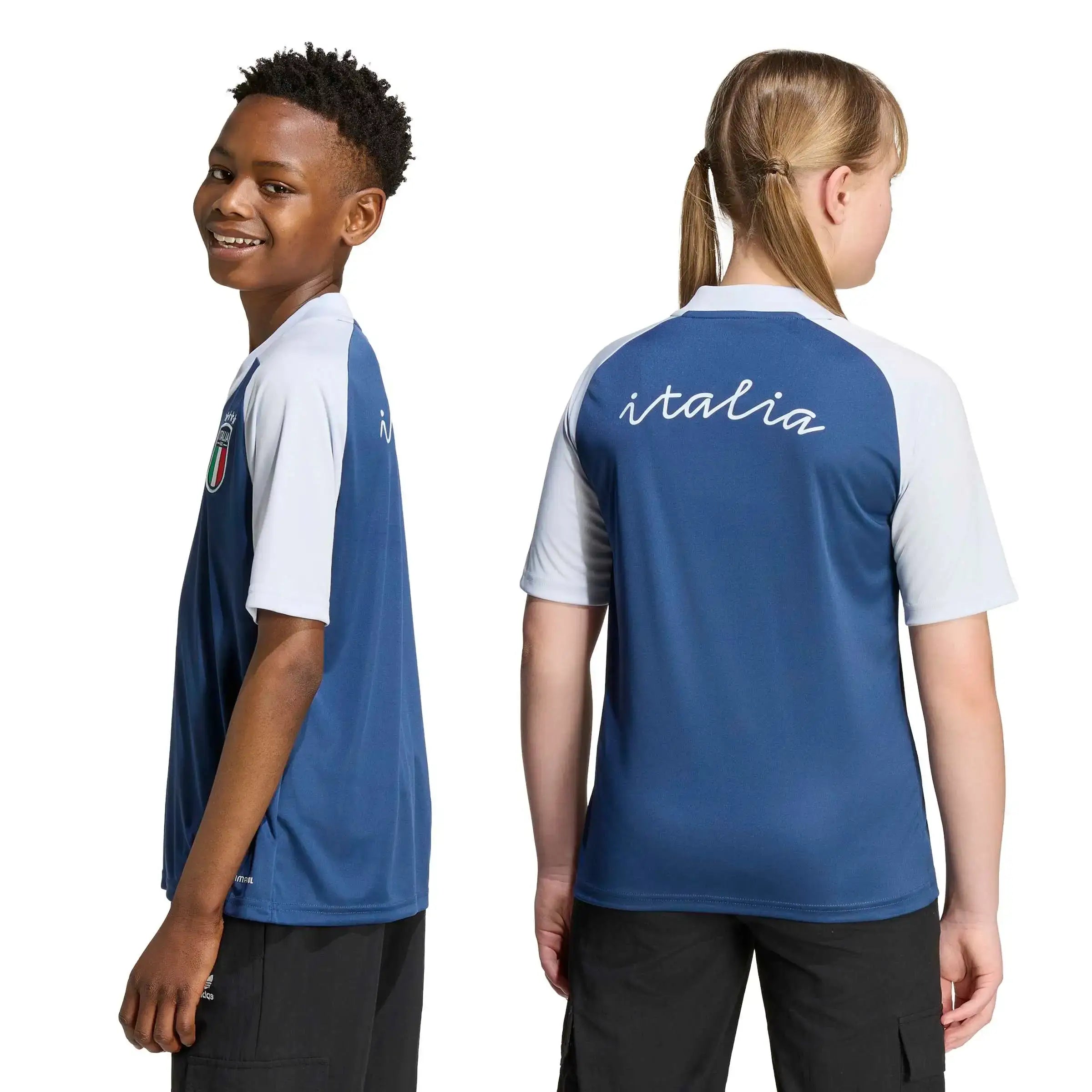 adidas 2026 Italy Youth Away Pre-Match Soccer Jersey (Models - Back)