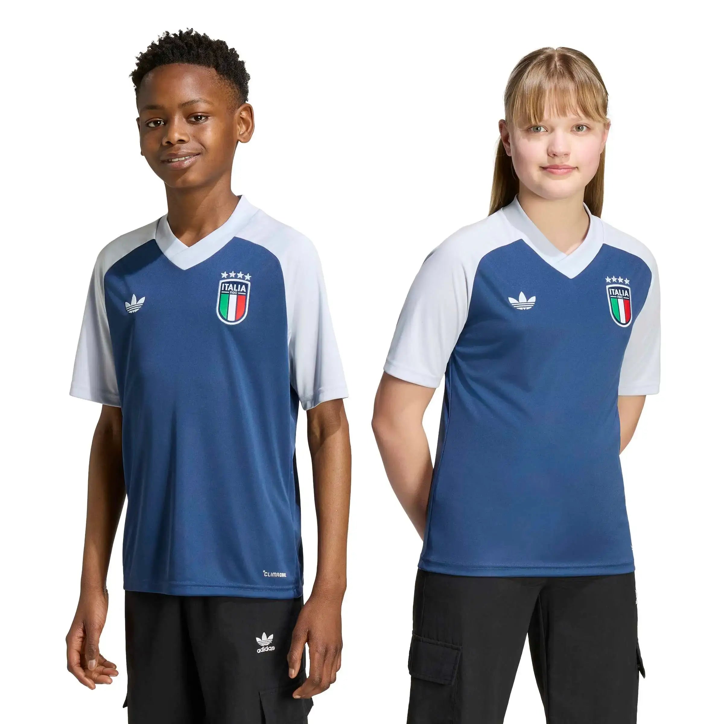 adidas 2026 Italy Youth Away Pre-Match Soccer Jersey (Models - Front)