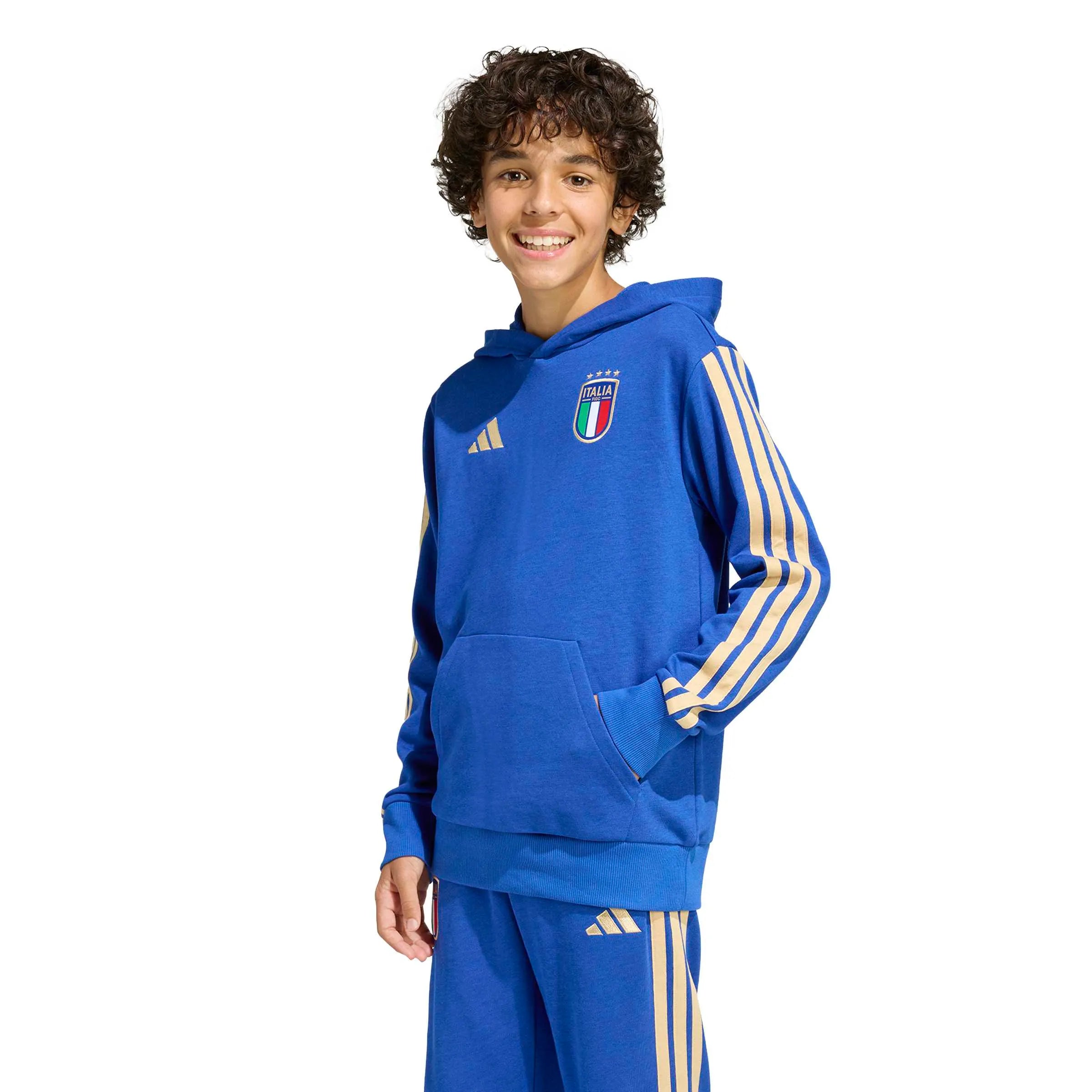 adidas 2026 Italy Youth DNA Hoodie (Model - Front)