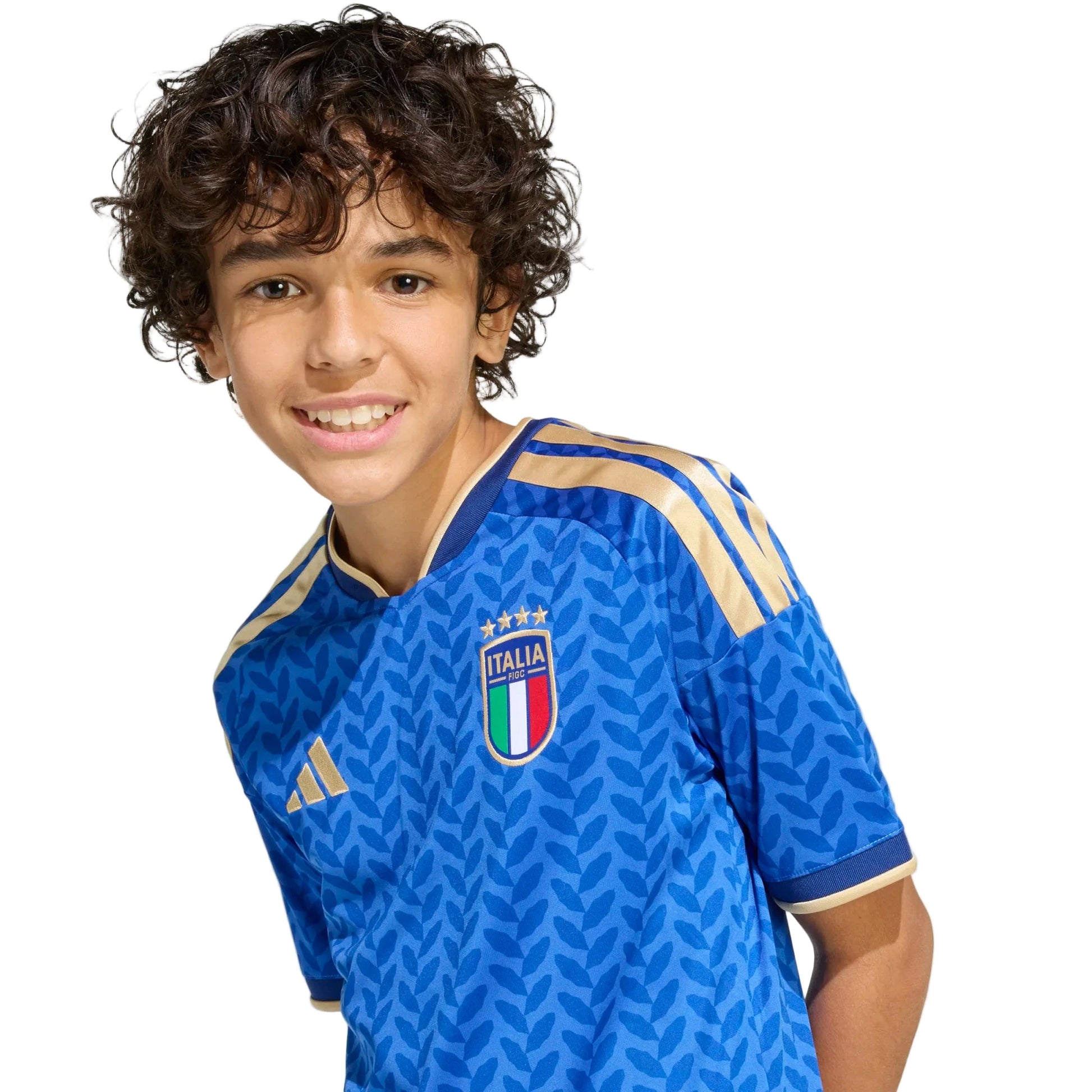 adidas 2026 Italy Youth Stadium Home Soccer Jersey (Detail 1)