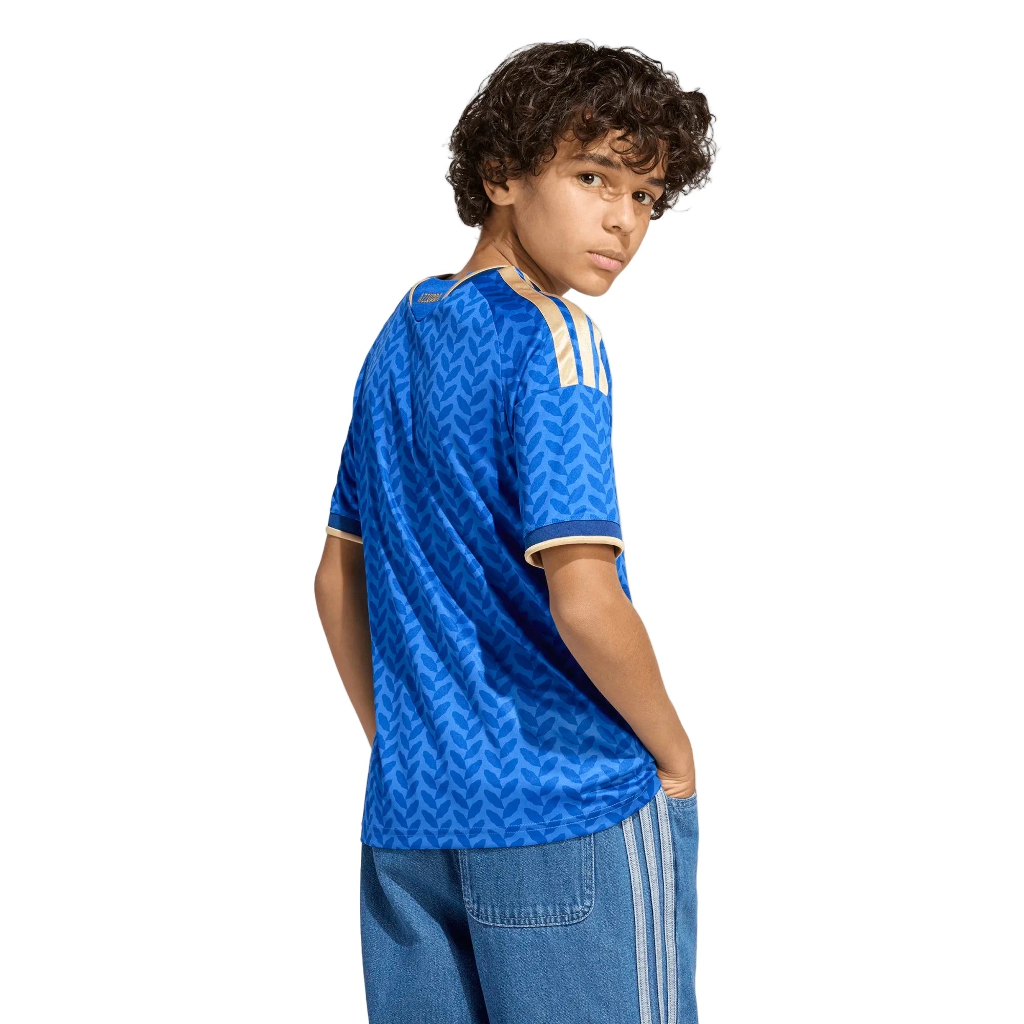 adidas 2026 Italy Youth Stadium Home Soccer Jersey (Model - Back)