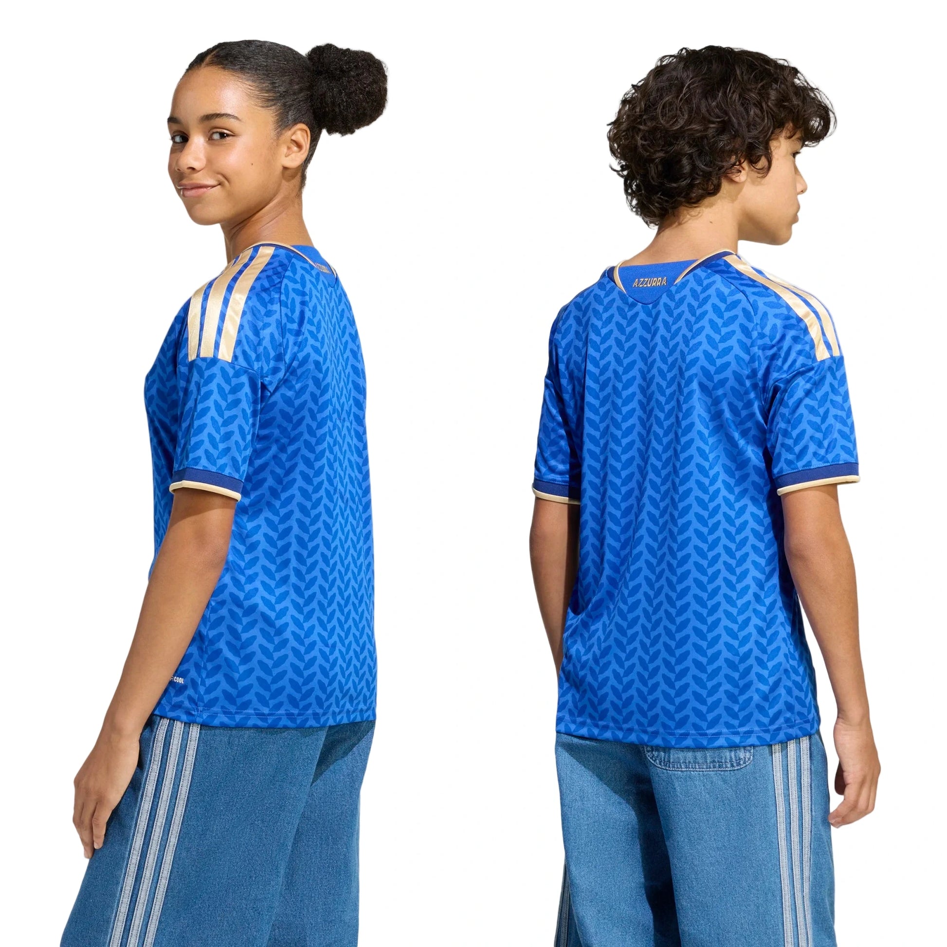 adidas 2026 Italy Youth Stadium Home Soccer Jersey (Models - Back)