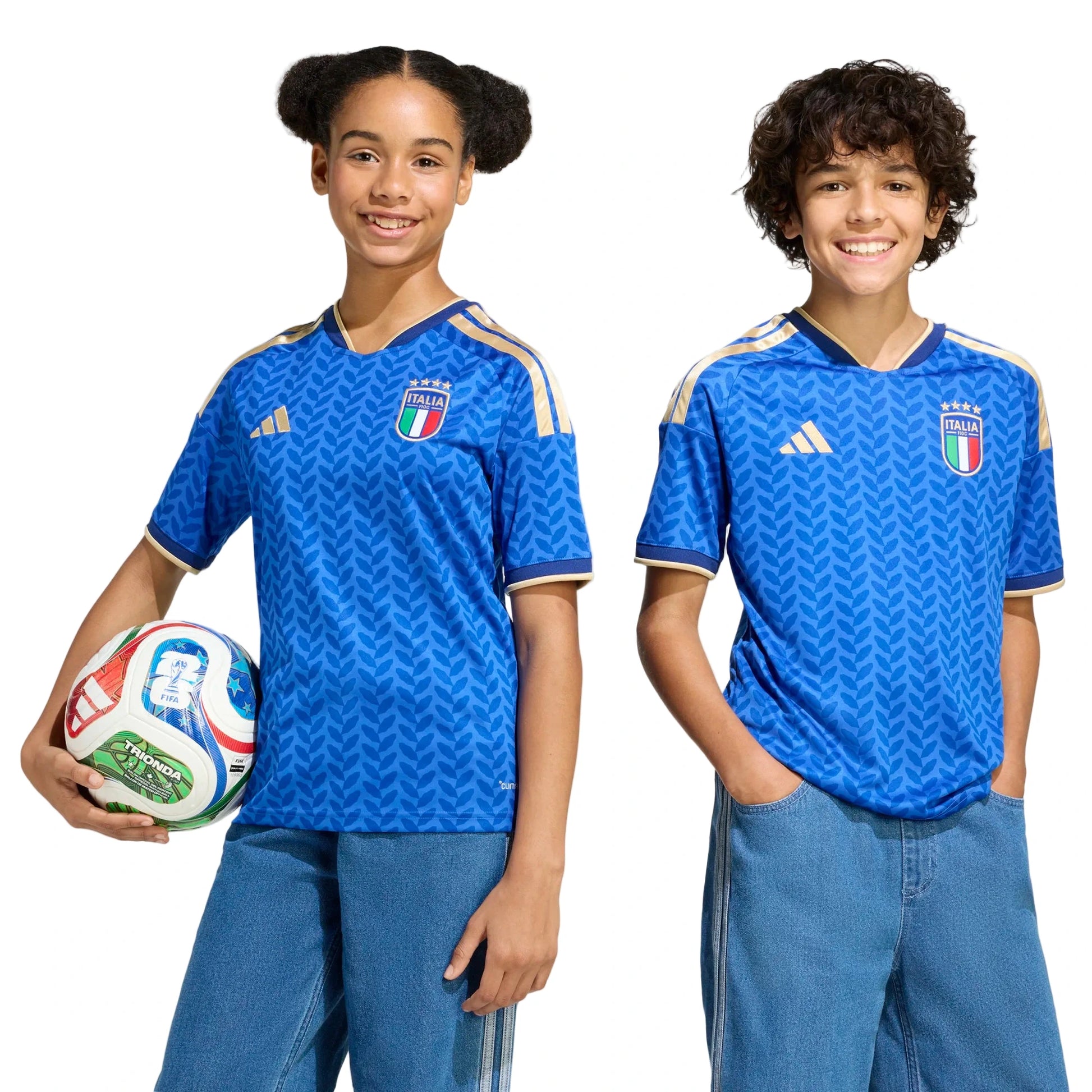 adidas 2026 Italy Youth Stadium Home Soccer Jersey (Models - Front)