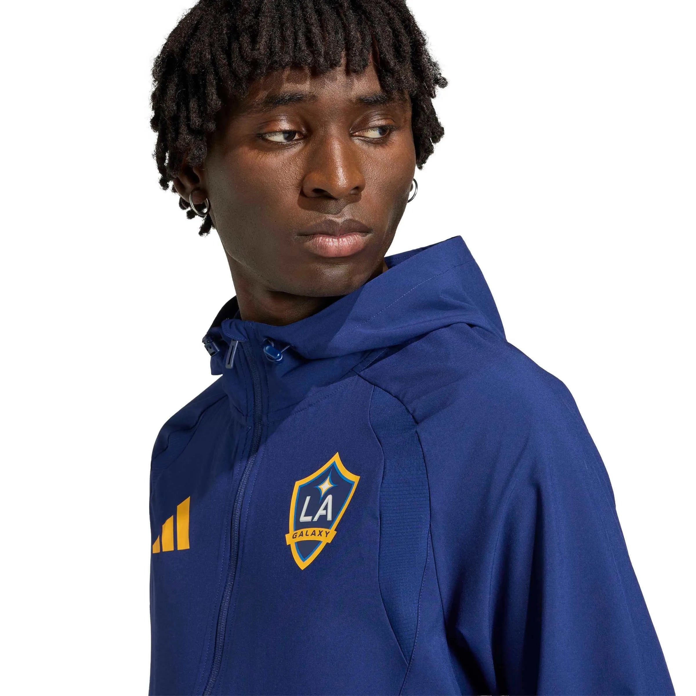 adidas 2026 LA Galaxy Men's Travel Full-Zip Windbreaker (Detail 1)