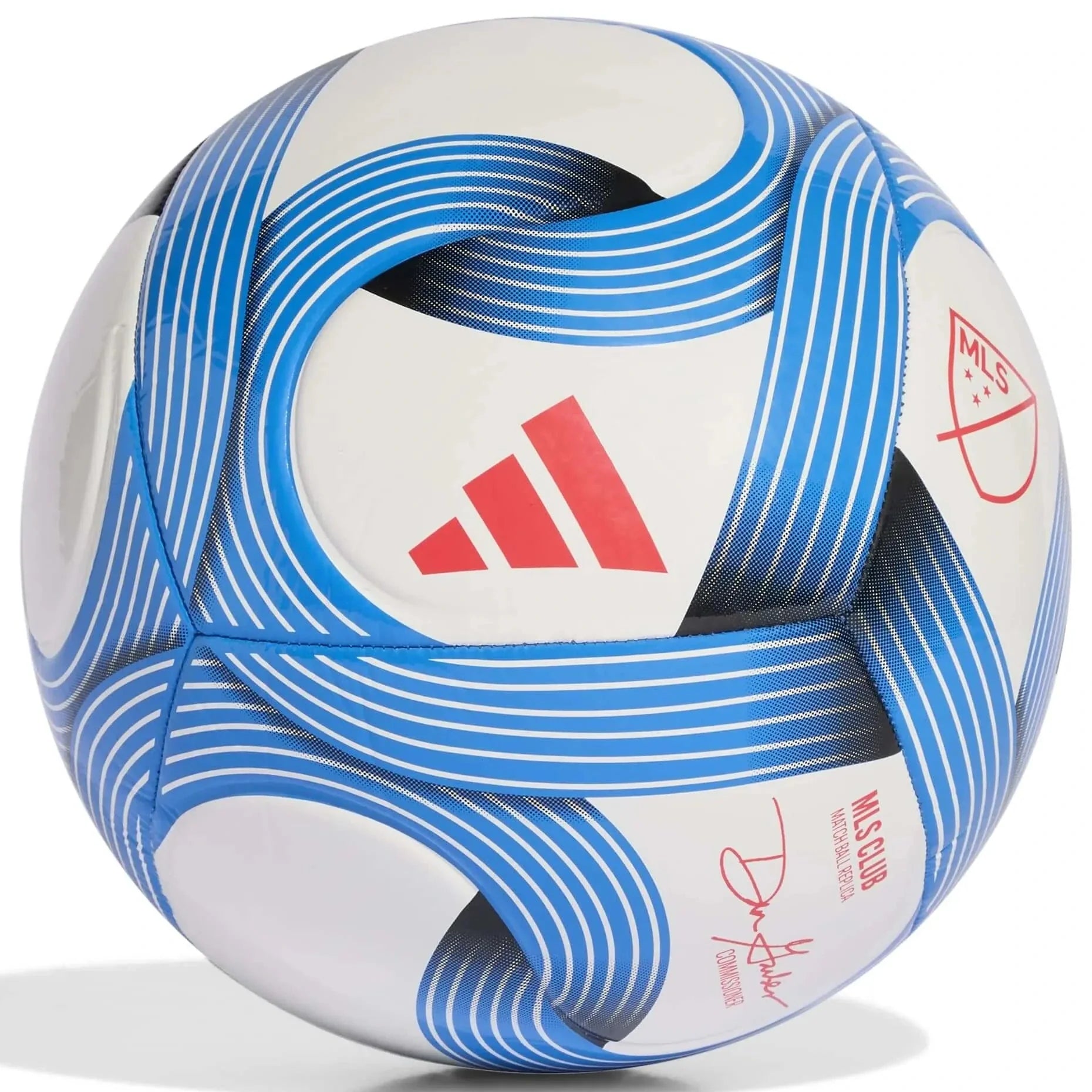 adidas 2026 MLS Club Soccer Ball White / Glory Blue / Lucid Red Size 3 (10 Ball & Bag Bundle)