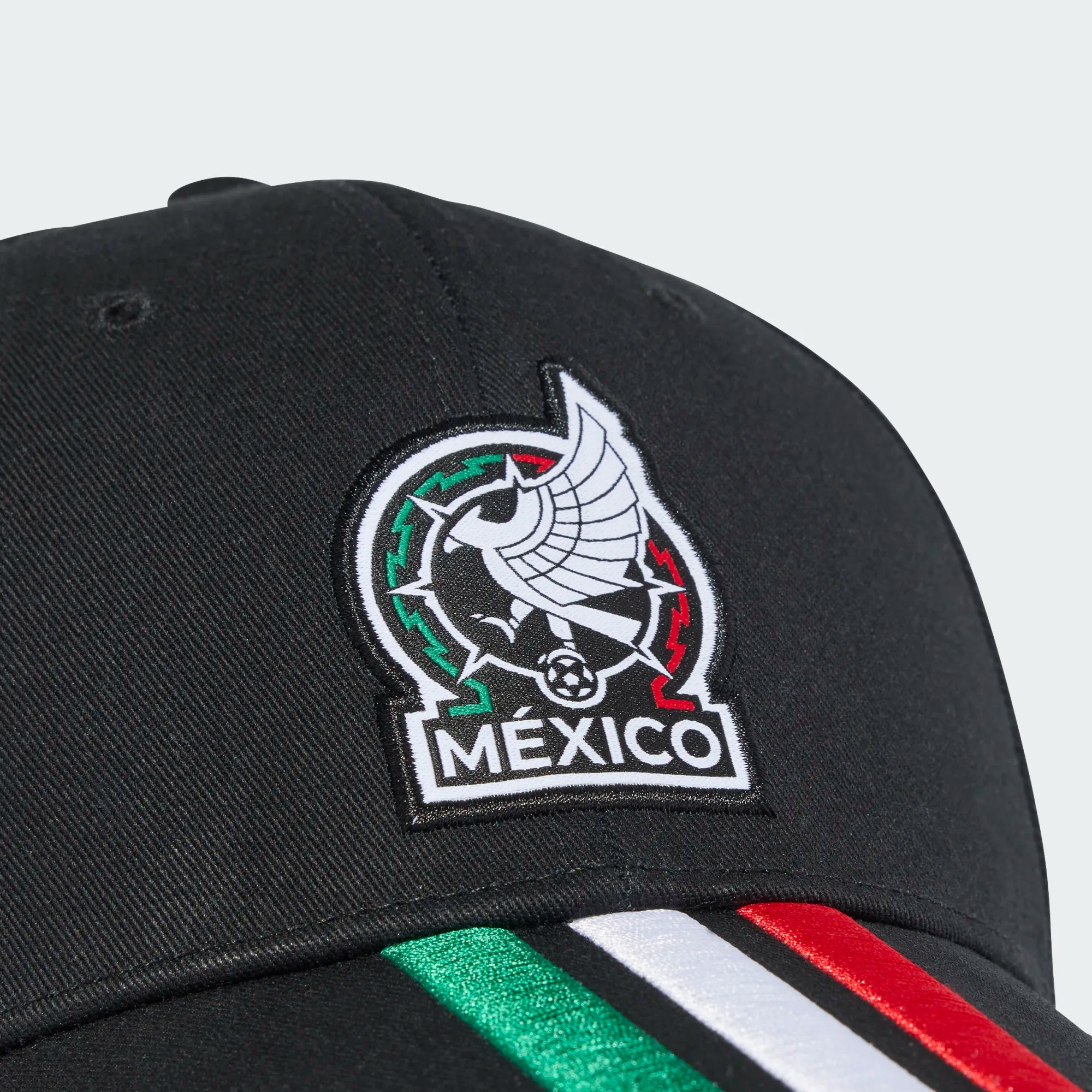 adidas 2026 Mexico Baseball Cap 3 Stripes Black (Detail 1)