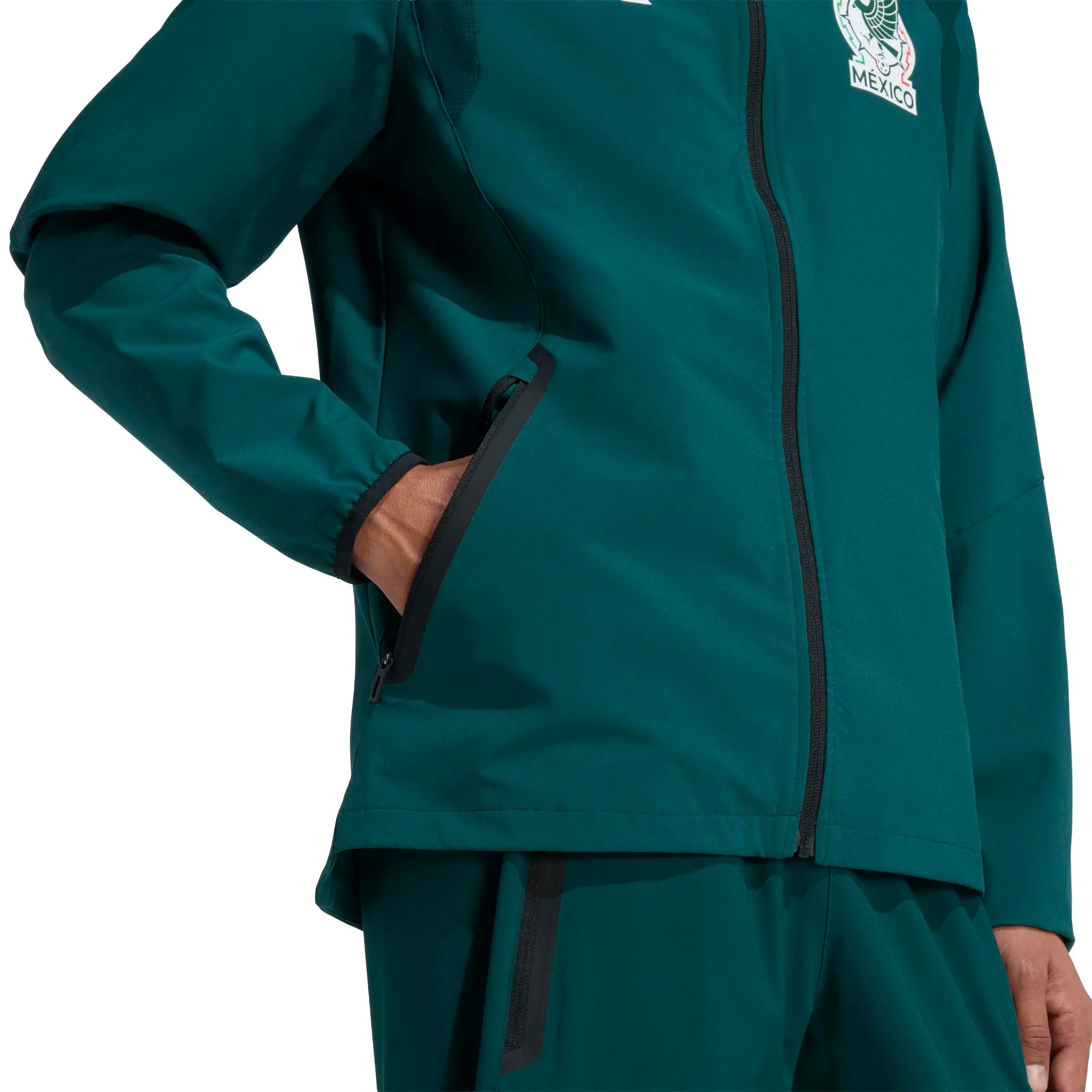 adidas 2026 Mexico Men's Tiro Travel Full Zip Windbreaker (Detail 2)