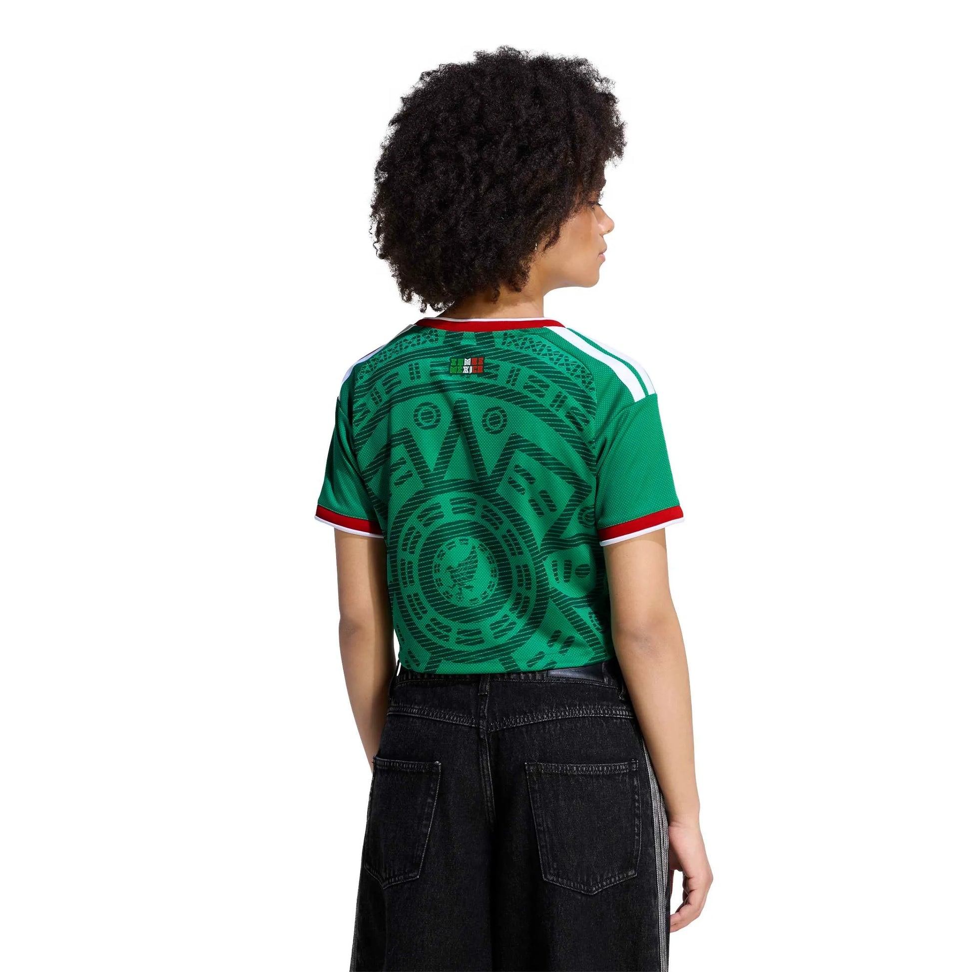 adidas 2026 Mexico Women's Stadium Home Cropped Jersey (Model - Back)