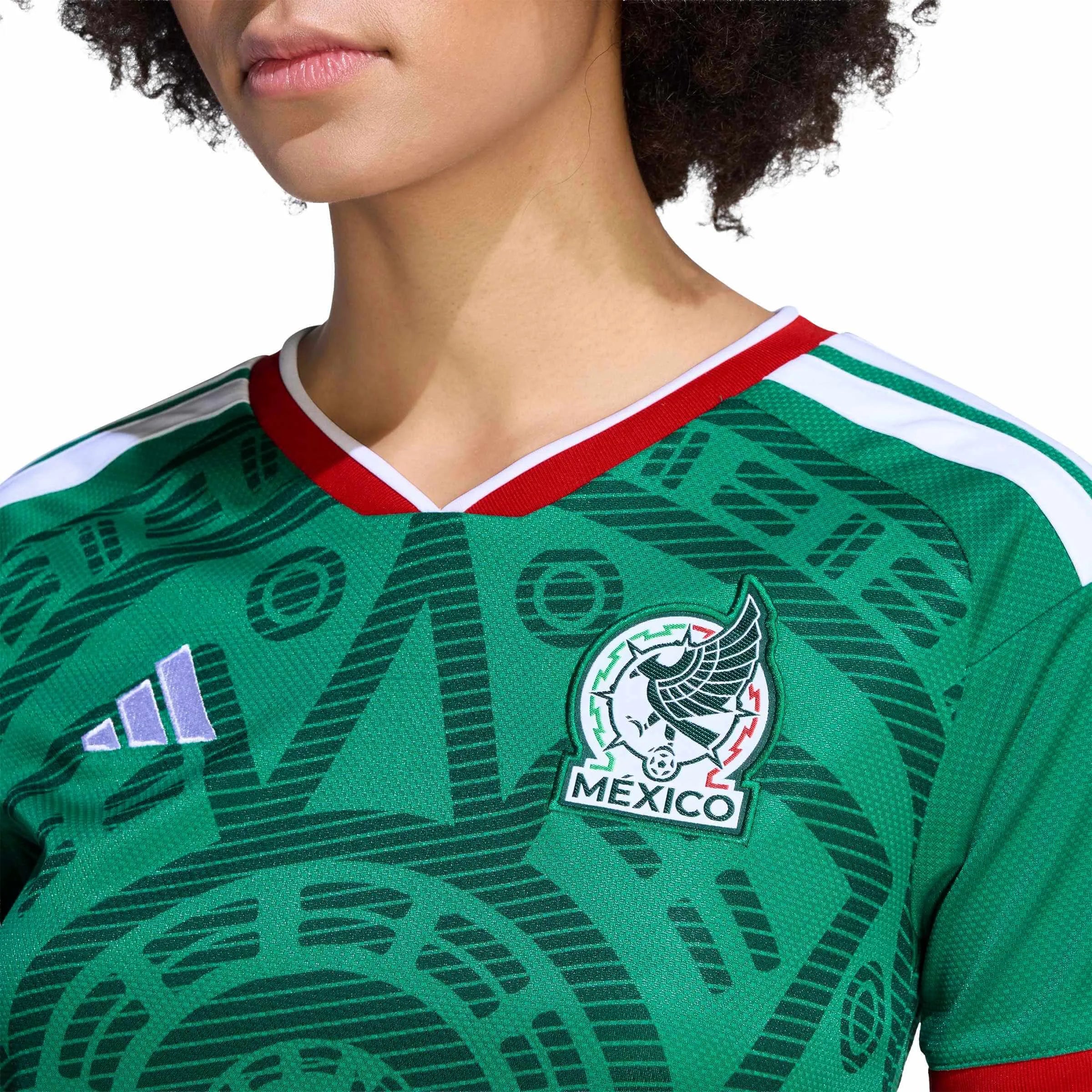 adidas 2026 Mexico Women's Stadium Home Soccer Jersey (Detail 1)