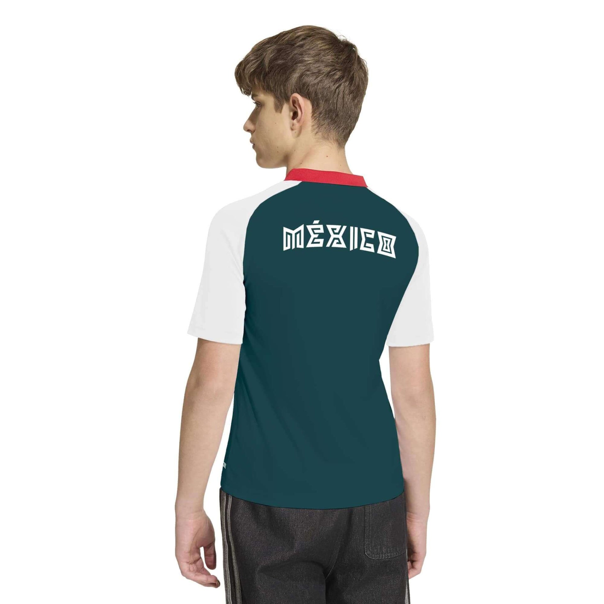 adidas 2026 Mexico Youth Away Pre-Match Soccer Jersey (Model - Back)