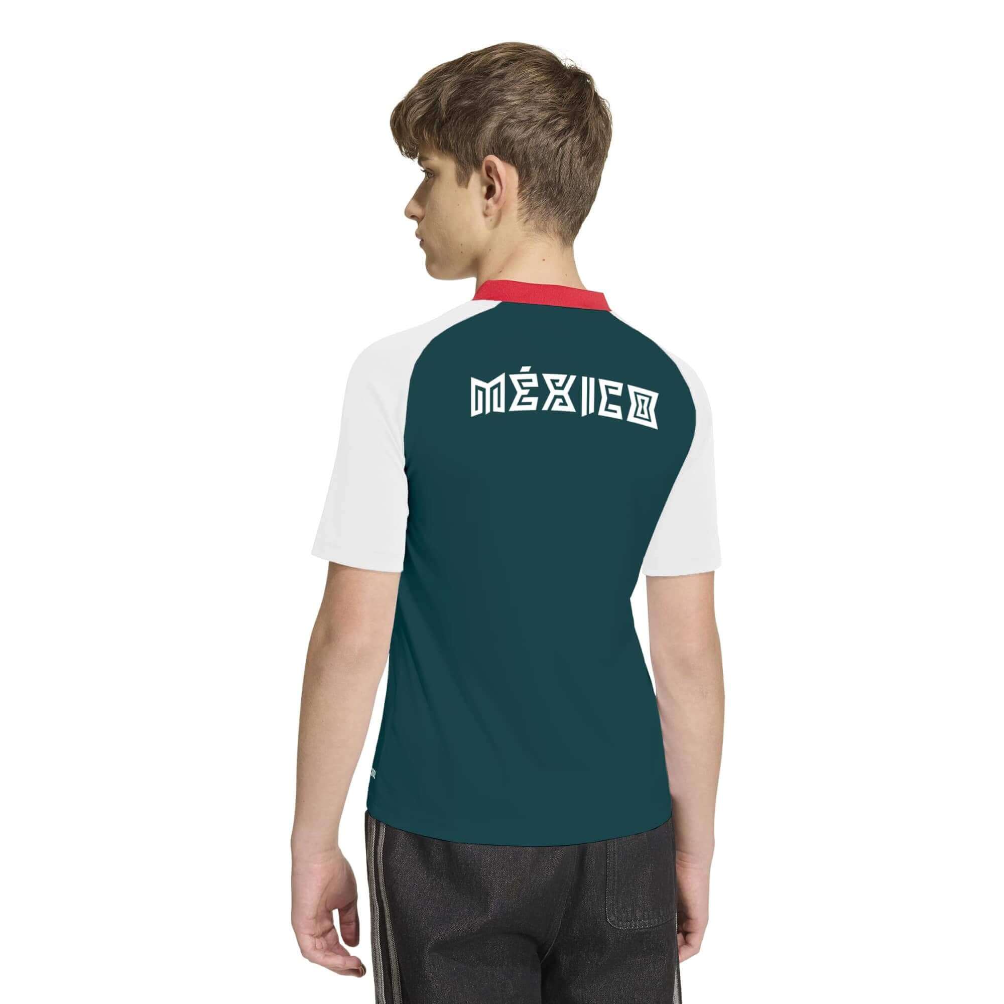 adidas 2026 Mexico Youth Away Pre-Match Soccer Jersey (Model - Back)
