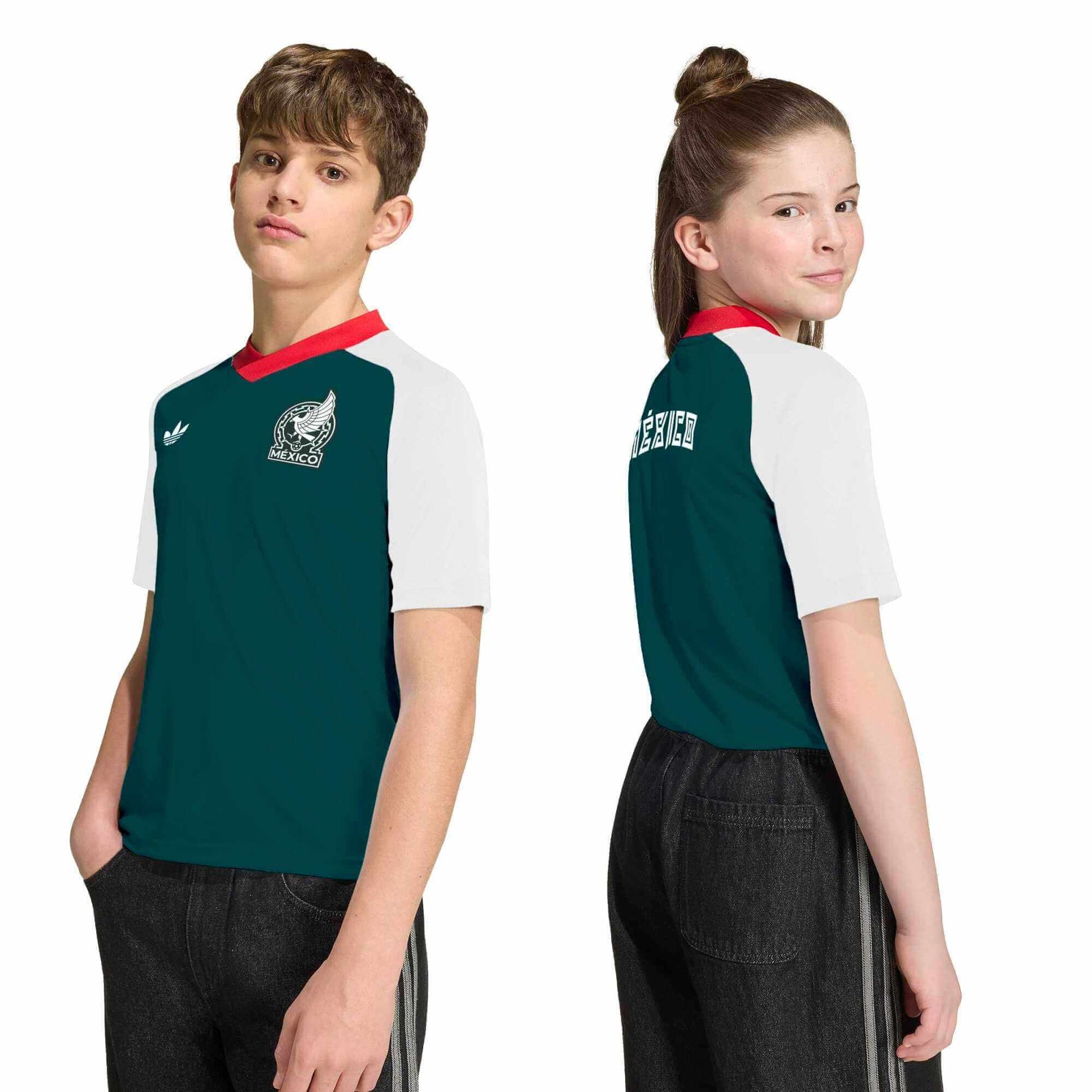 adidas 2026 Mexico Youth Away Pre-Match Soccer Jersey (Models - Front)