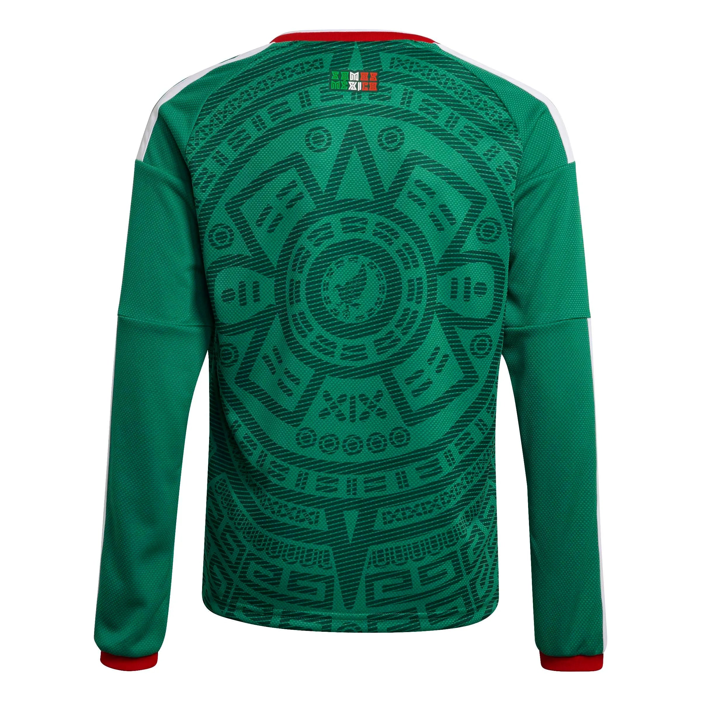 adidas 2026 Mexico Youth Stadium Home Long-Sleeve Soccer Jersey (Back)