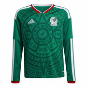 adidas 2026 Mexico Youth Stadium Home Long-Sleeve Soccer Jersey (Front)