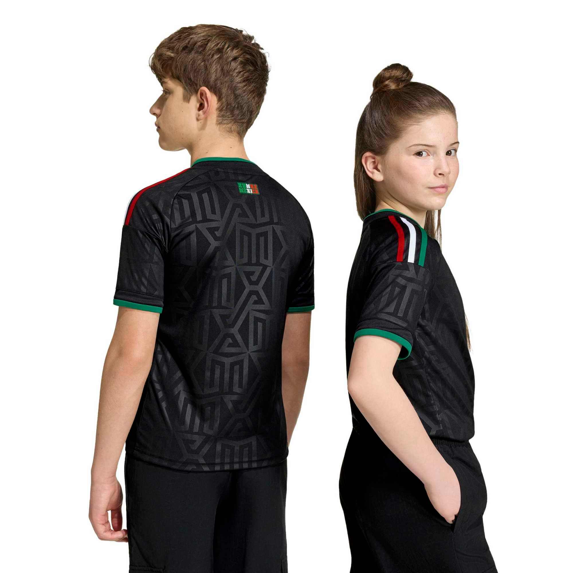 adidas 2026 Mexico Youth Stadium Third Soccer Jersey (Models - Back and Side)