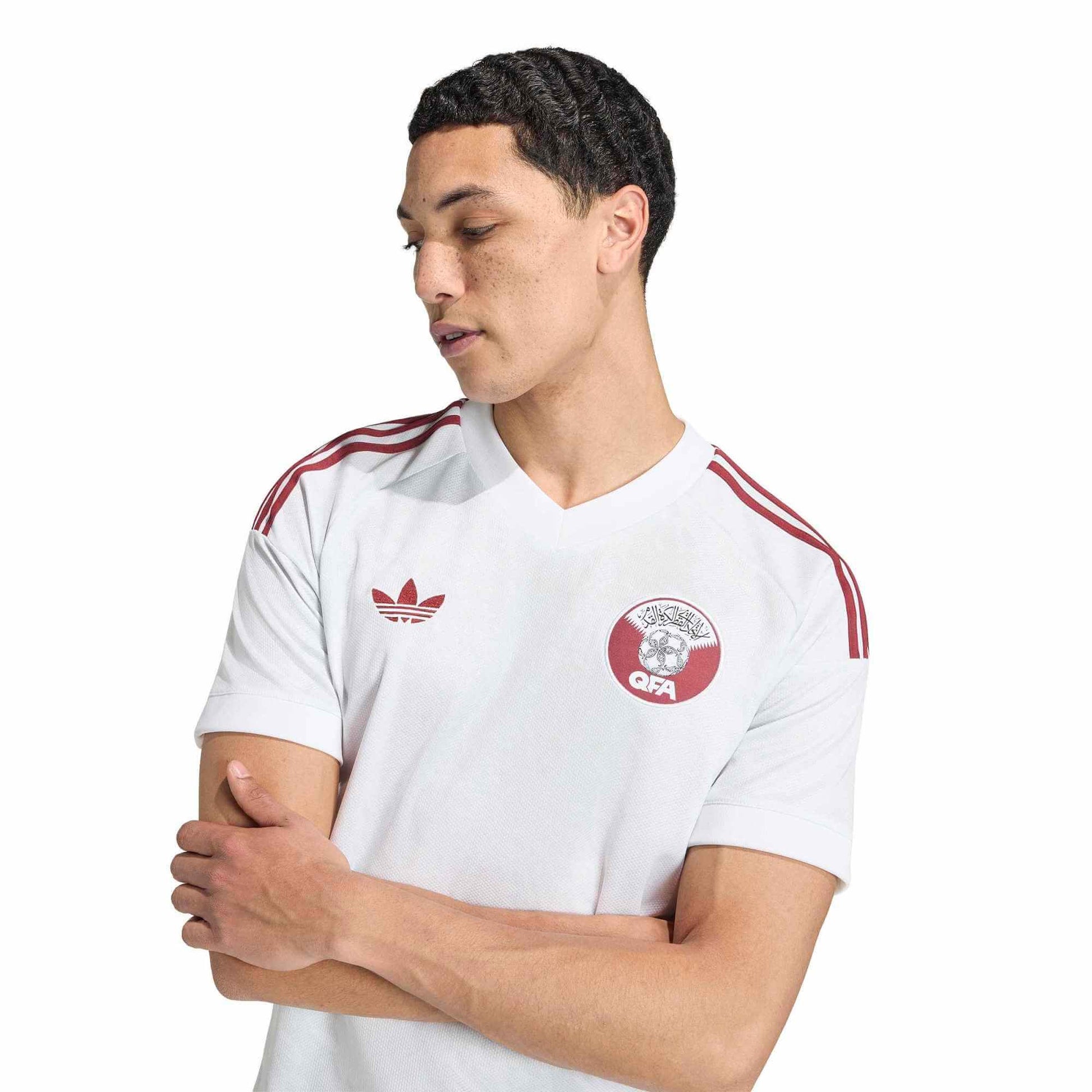 adidas 2026 Qatar Men's Stadium Away Soccer Jersey (Detail 1)