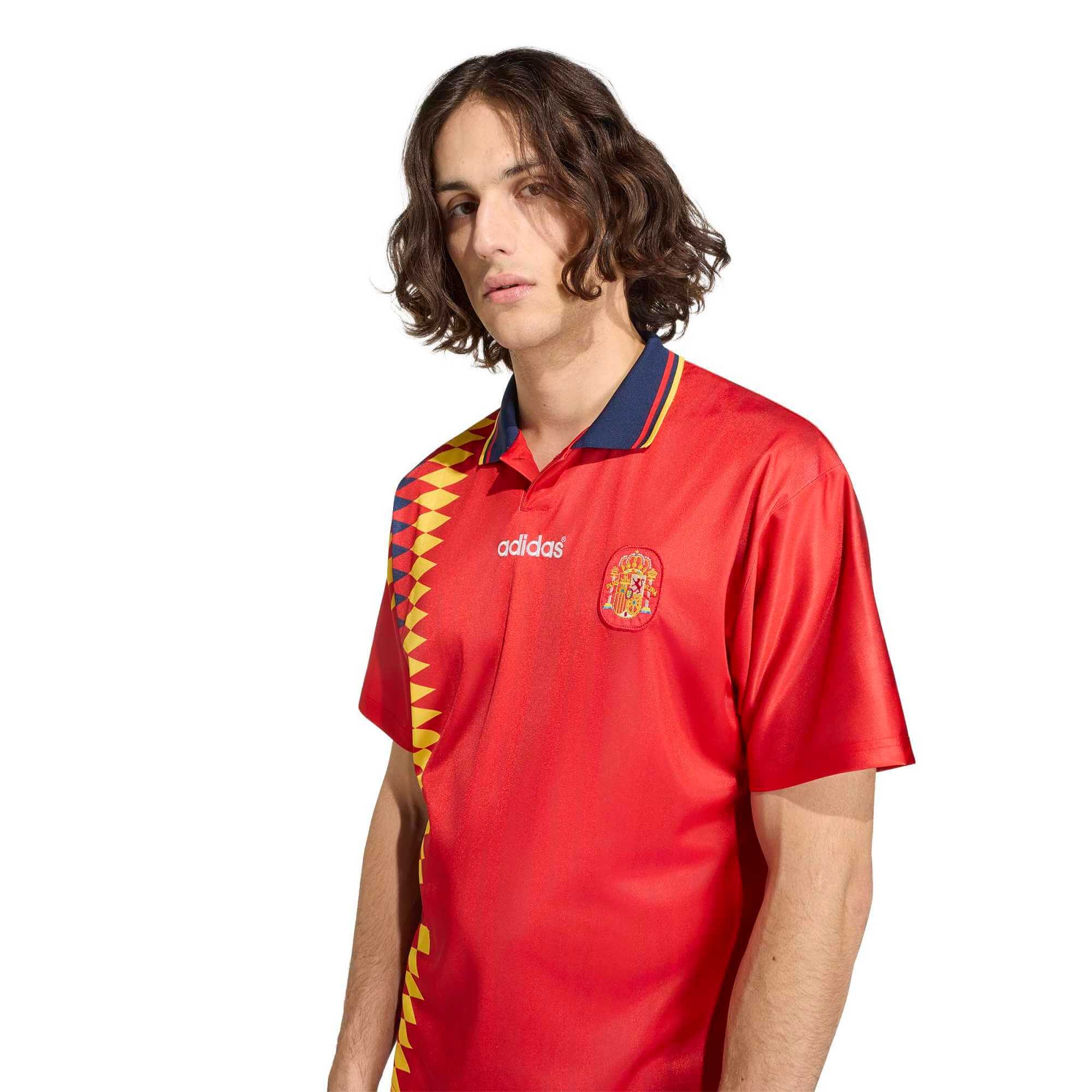 adidas 2026 Spain Men's 1994 Stadium Home Soccer Jersey (Detail 1)