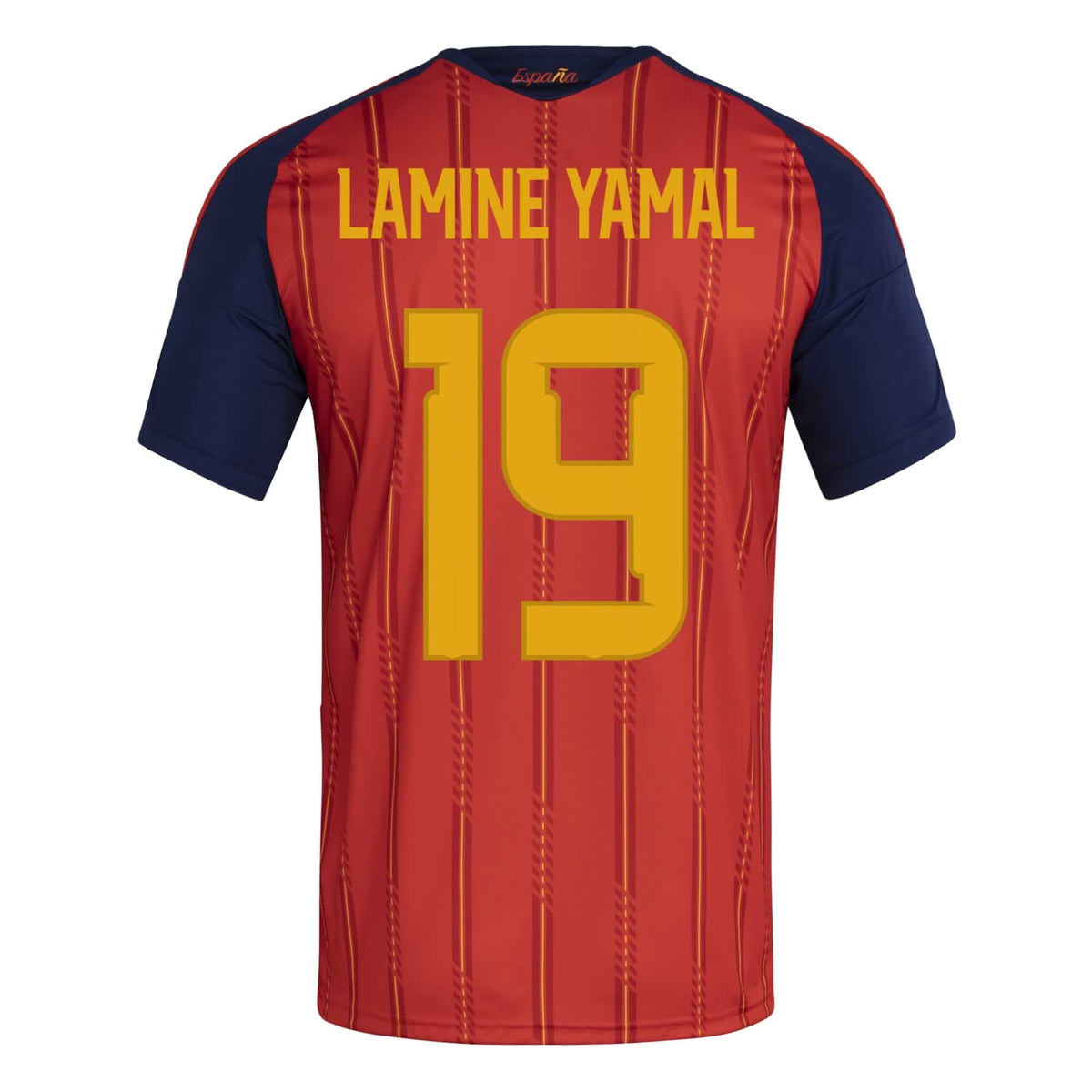 adidas 2026 Spain Men's 2-Star Lamine Yamal #19 Stadium Home Soccer Jersey (Back)