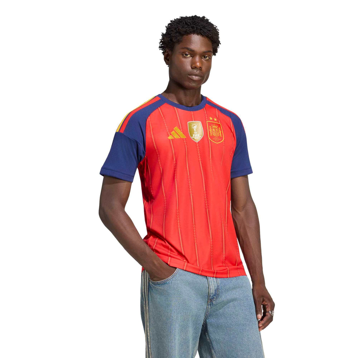 adidas 2026 Spain Men's 2-Star Stadium Home Soccer Jersey (Model - Front)