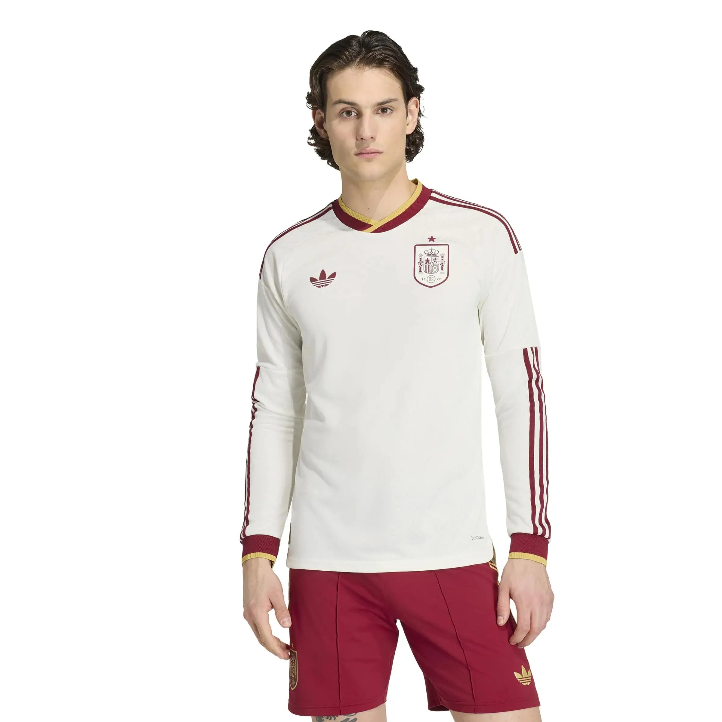 adidas 2026 Spain Men's Authentic Away Long-Sleeve Soccer Jersey