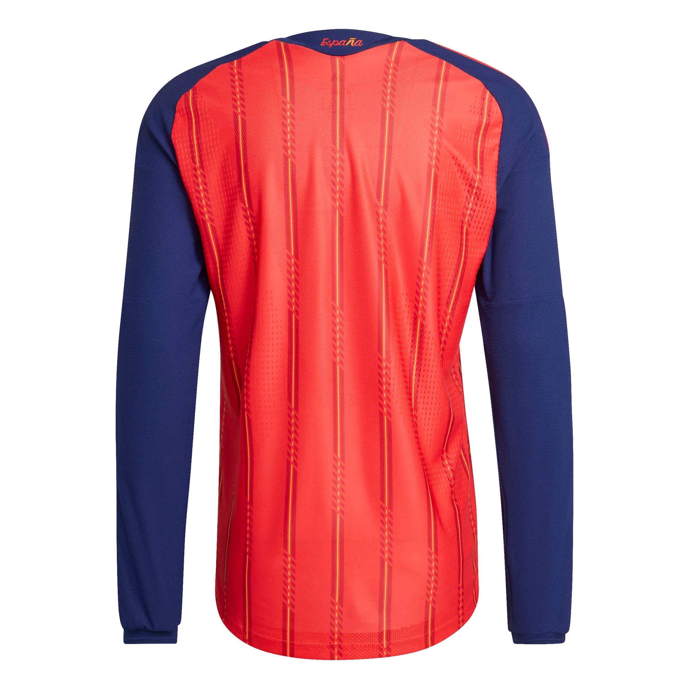 adidas 2026 Spain Men's Authentic Home Long-Sleeve Soccer Jersey (Back)