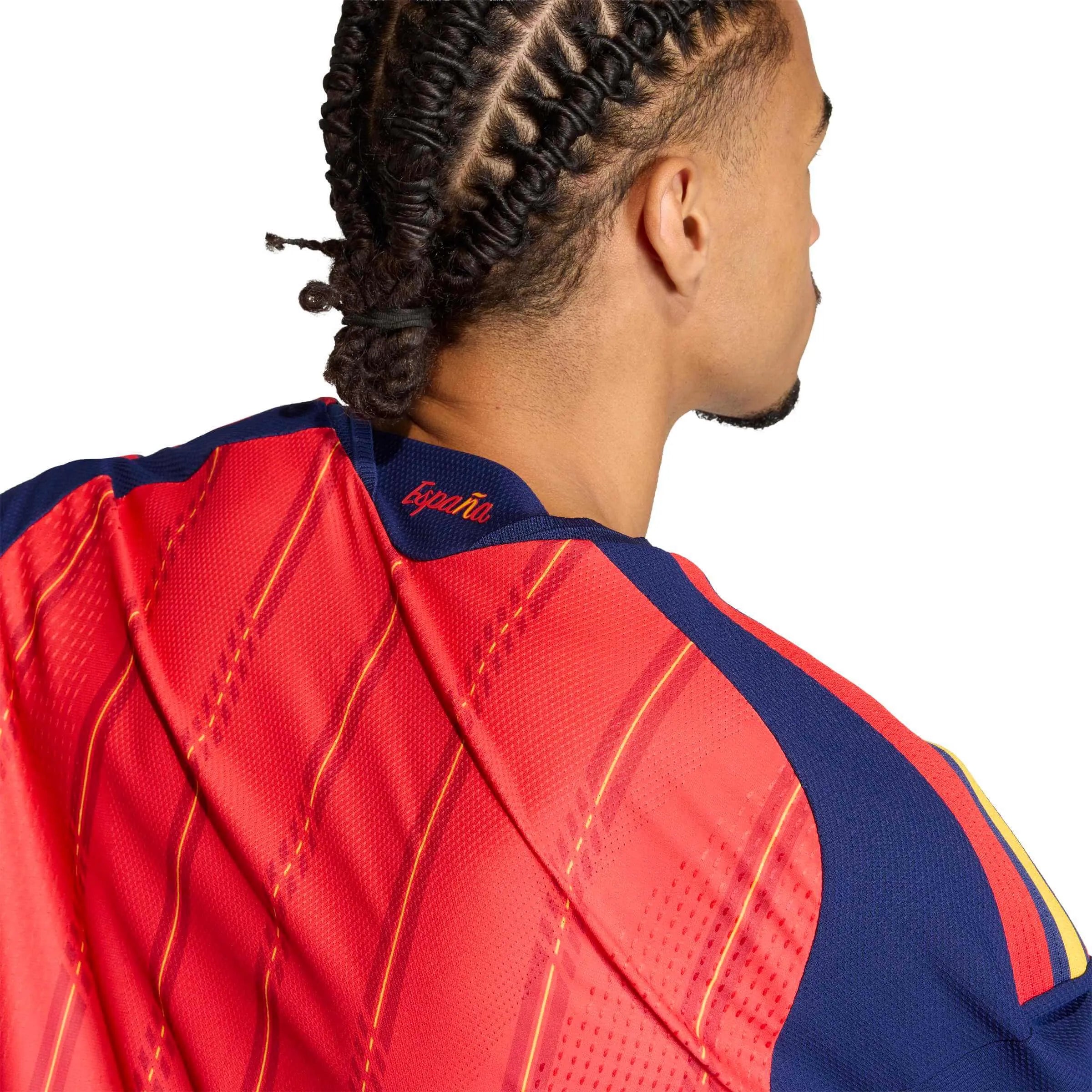 adidas 2026 Spain Men's Authentic Home Long-Sleeve Soccer Jersey (Detail 2)