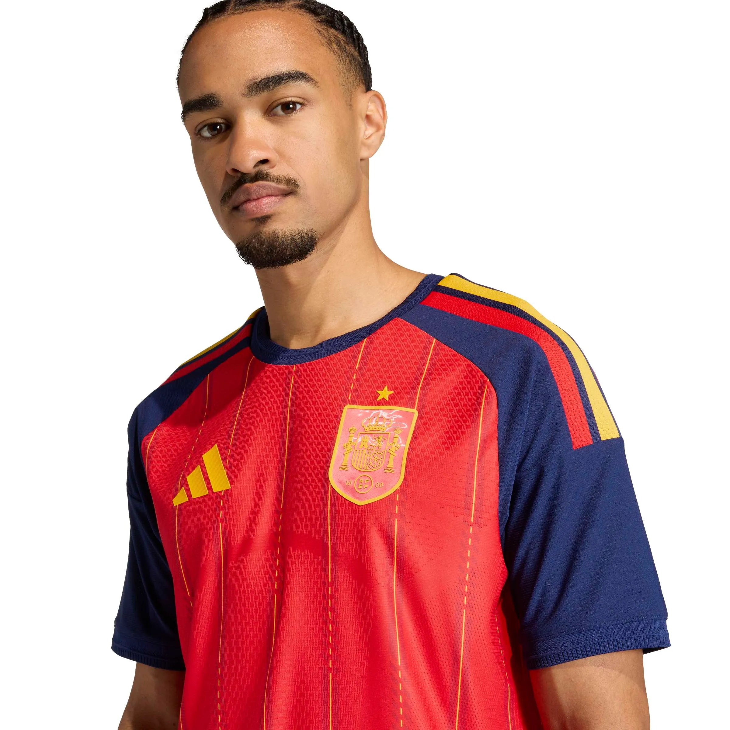 adidas 2026 Spain Men's Authentic Home Soccer Jersey (Detail 1)