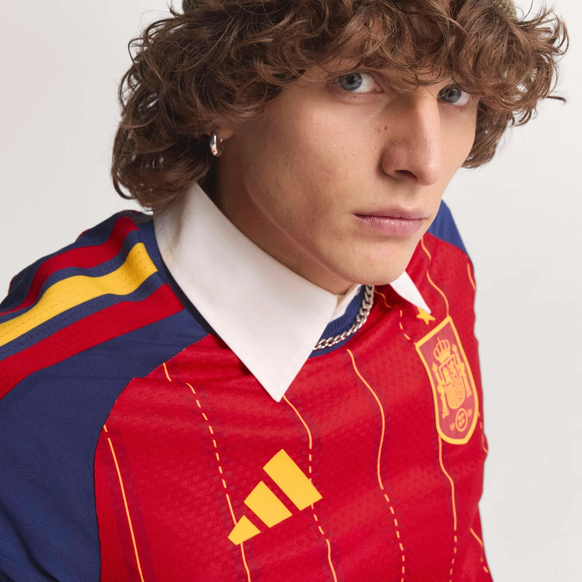 adidas 2026 Spain Men's Authentic Home Soccer Jersey (Detail 3)