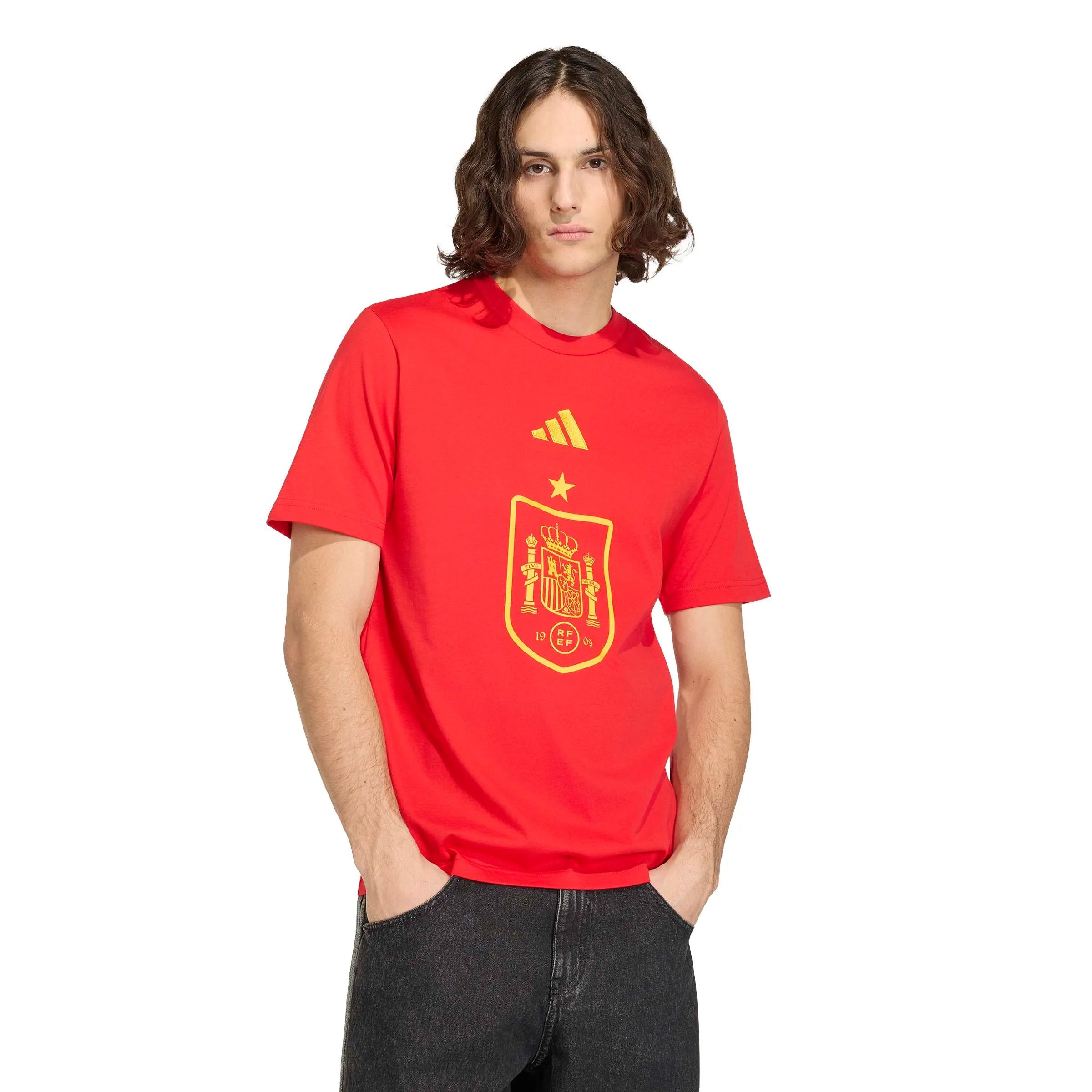 adidas 2026 Spain Men's DNA Graphic Tee (Model - Front)