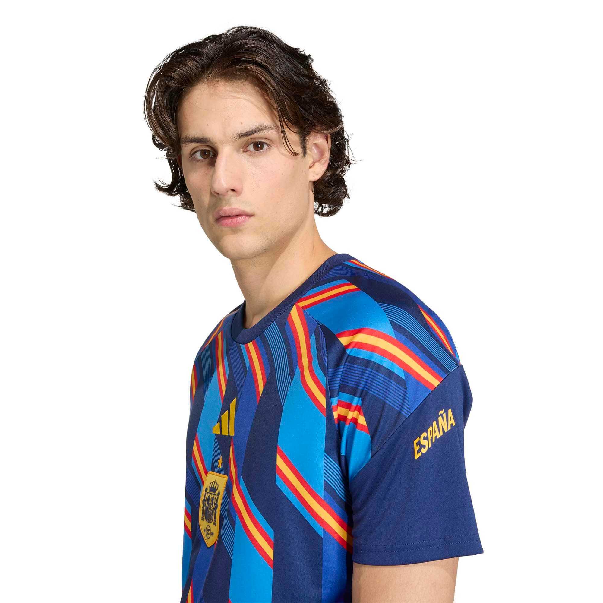 adidas 2026 Spain Men's Home Pre-Match Soccer Jersey (Detail 1)