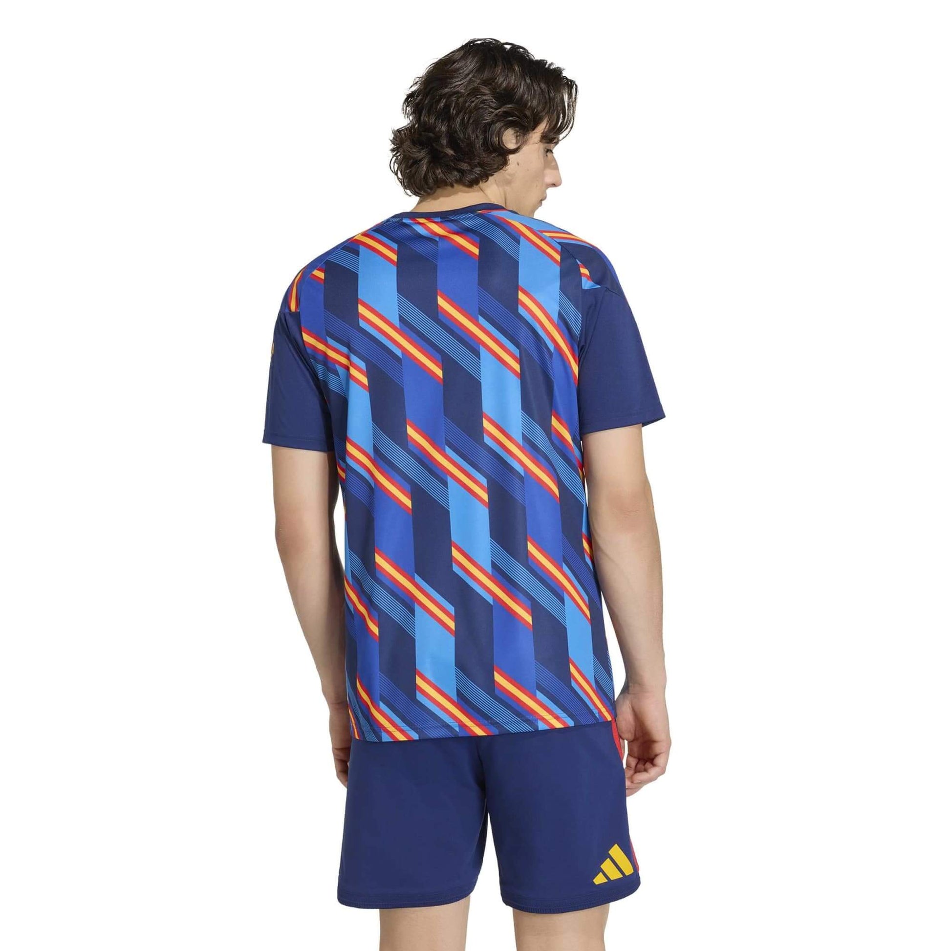 adidas 2026 Spain Men's Home Pre-Match Soccer Jersey (Model - Back)