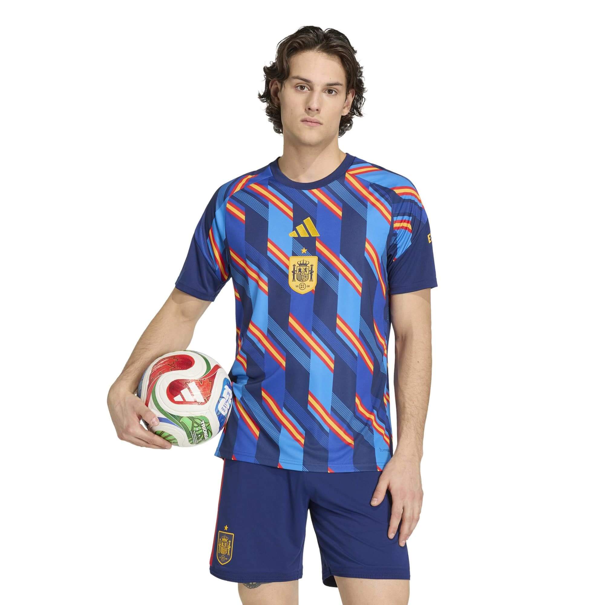 adidas 2026 Spain Men's Home Pre-Match Soccer Jersey (Model - Front)