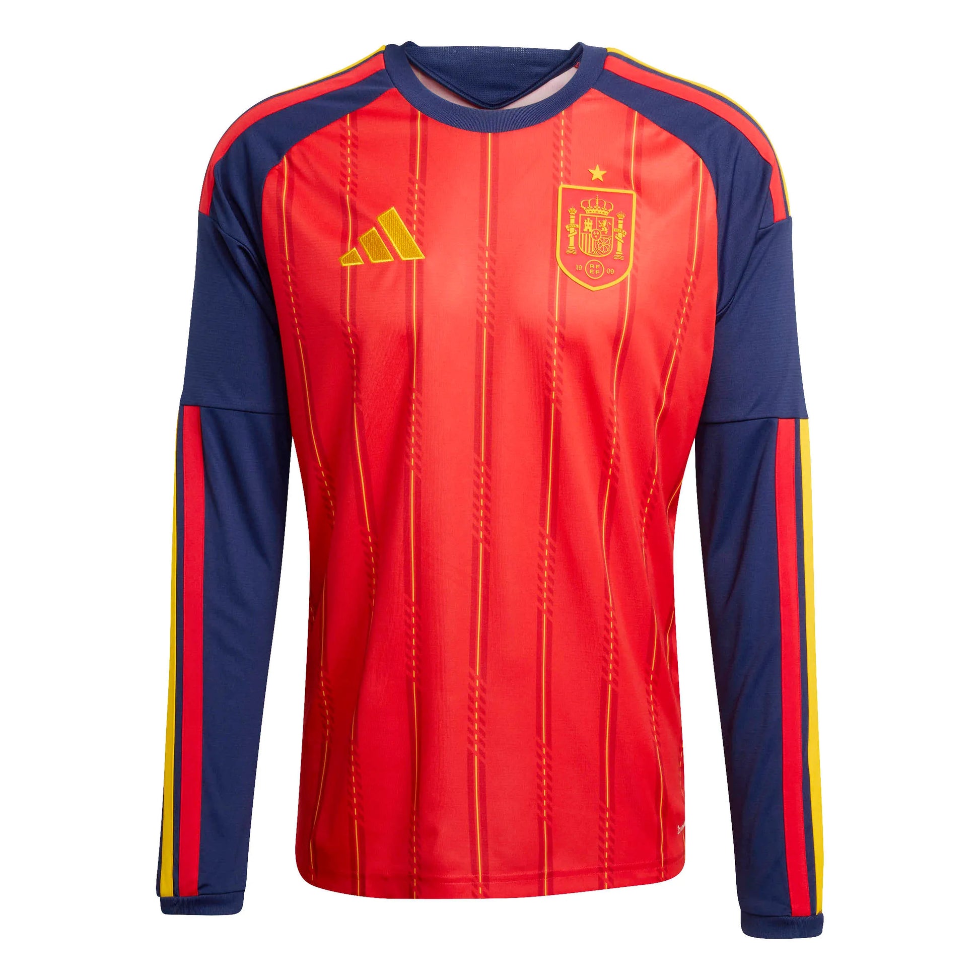 adidas 2026 Spain Men's Stadium Home Long-Sleeve Soccer Jersey (Front)