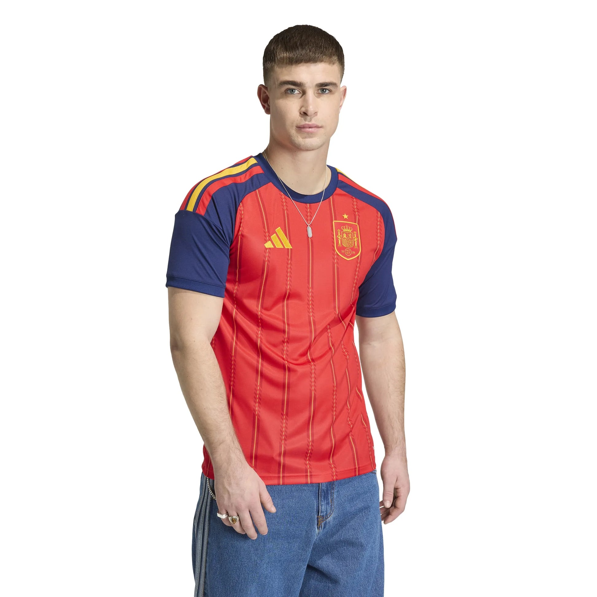 adidas 2026 Spain Men's Stadium Home Soccer Jersey (Model - Front)