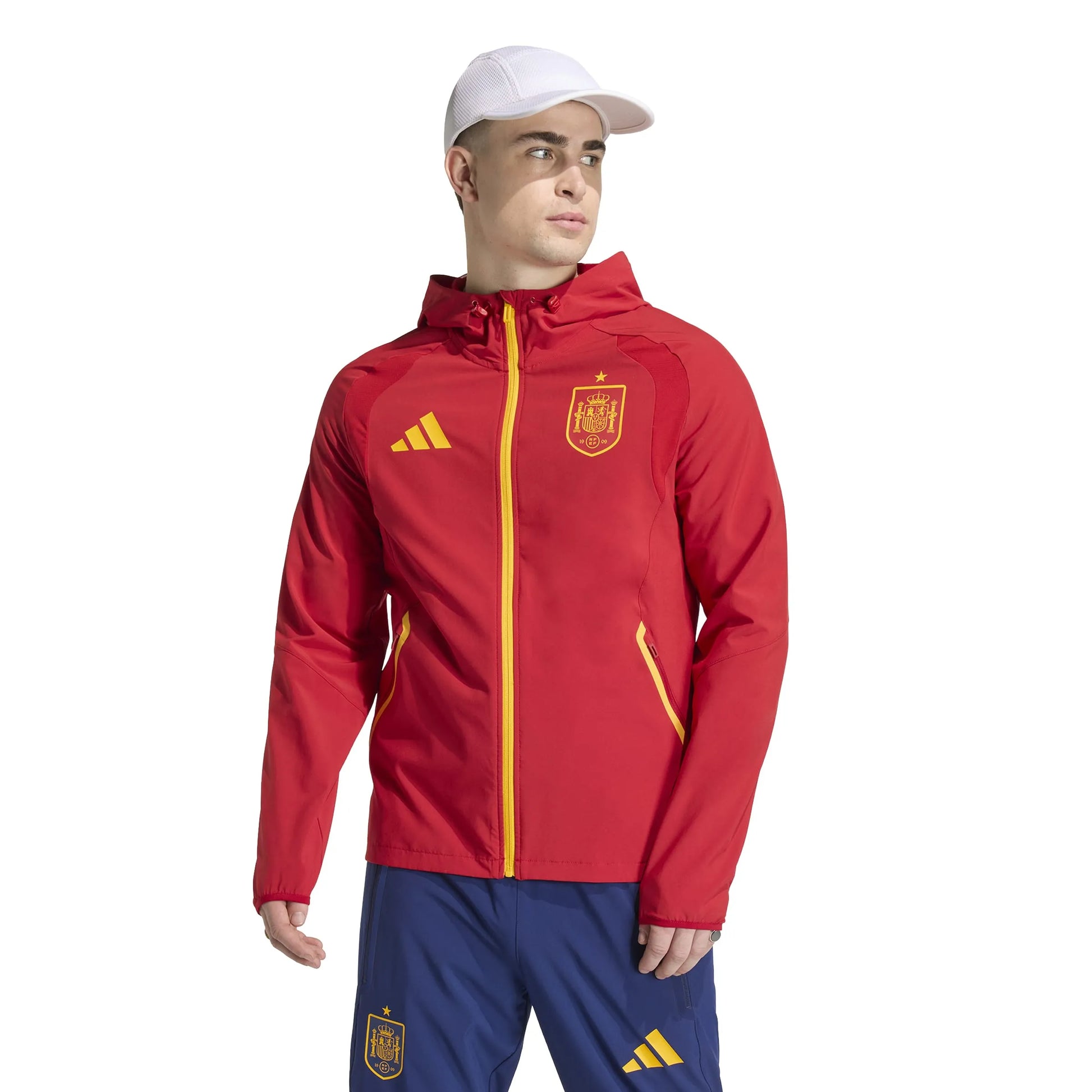adidas 2026 Spain Men's Tiro Travel Full Zip Windbreaker (Model - Front)
