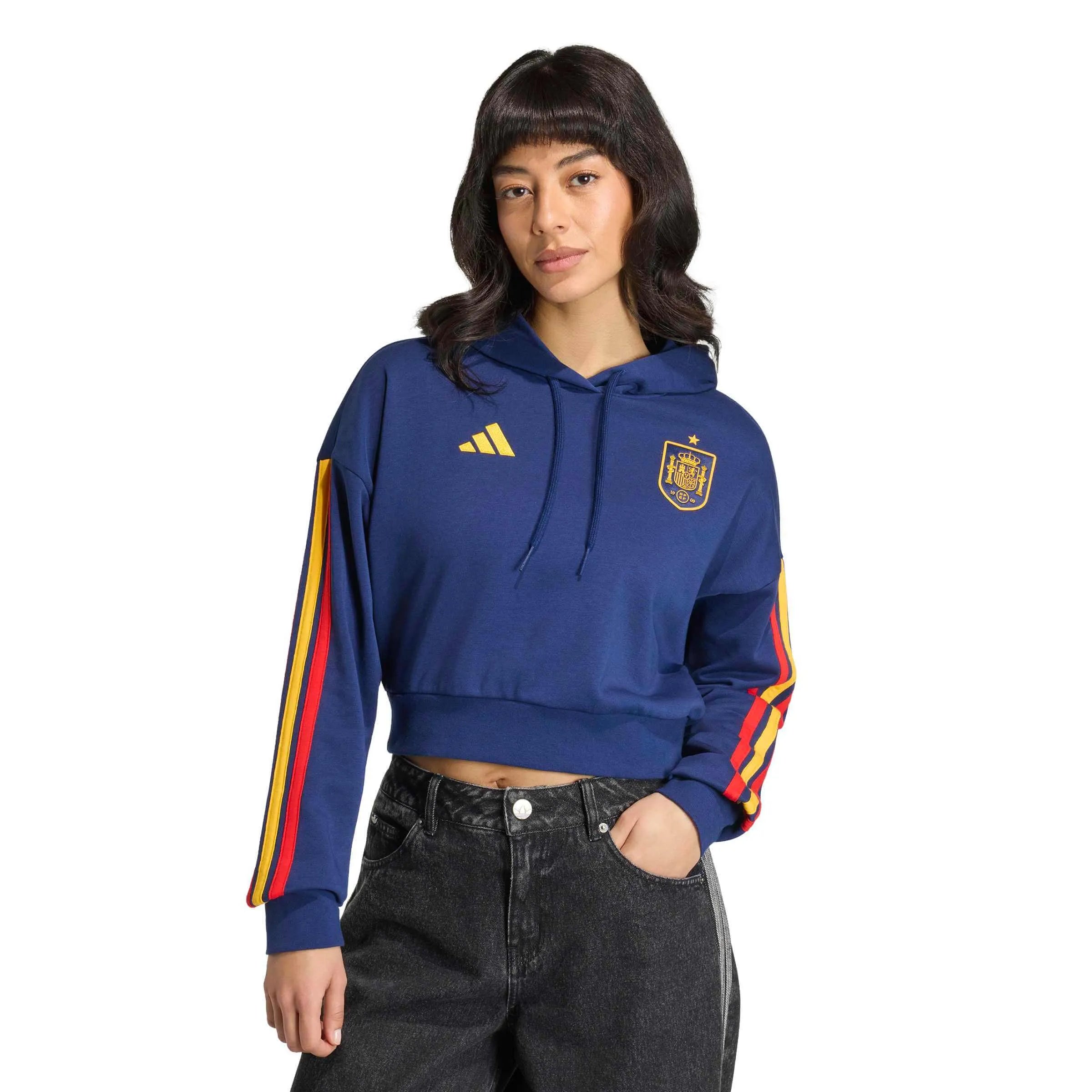 adidas 2026 Spain Women's DNA Hoodie (Model - Front)
