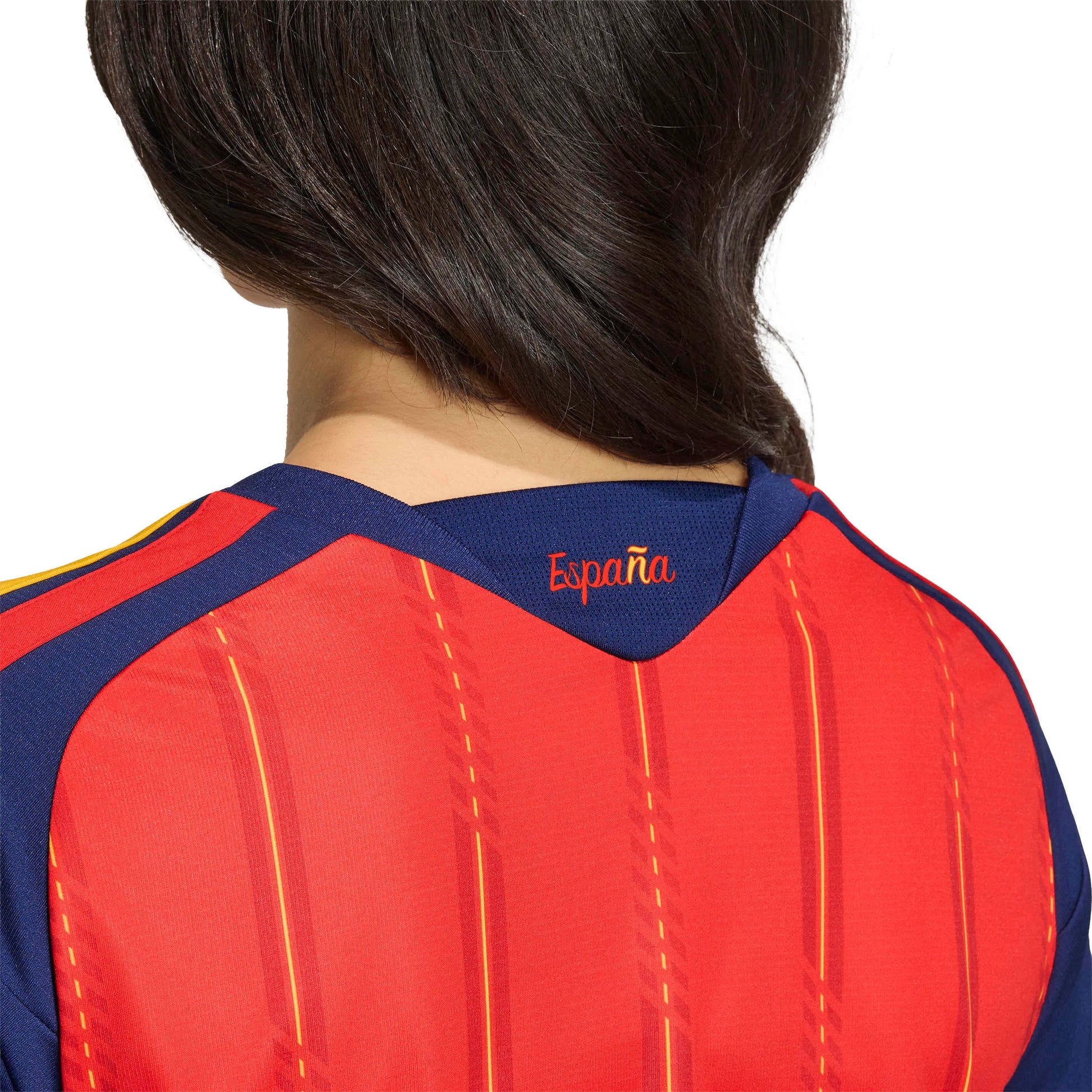 adidas 2026 Spain Women's Stadium Home Cropped Soccer Jersey (Detail 2)