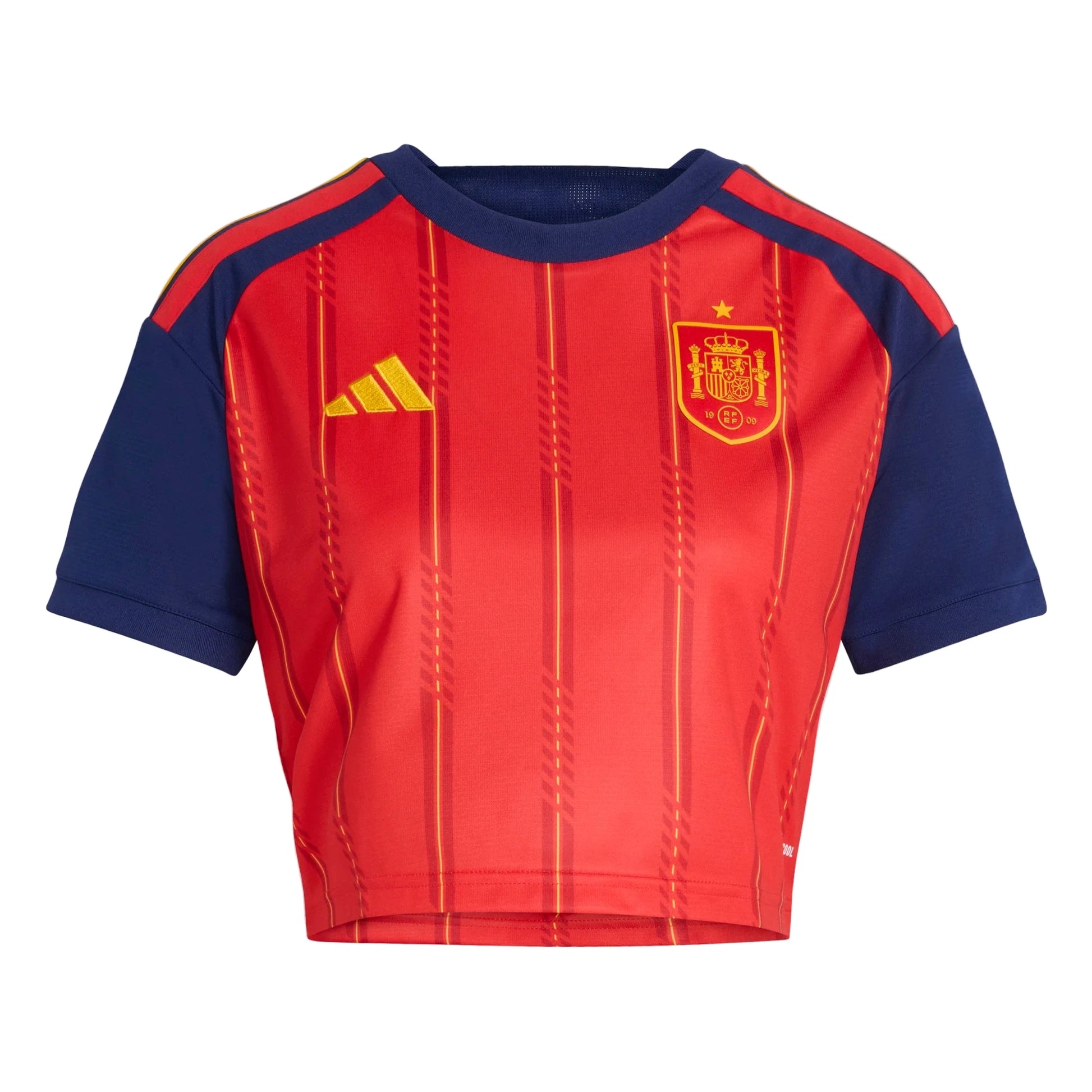 adidas 2026 Spain Women's Stadium Home Cropped Soccer Jersey (Front)