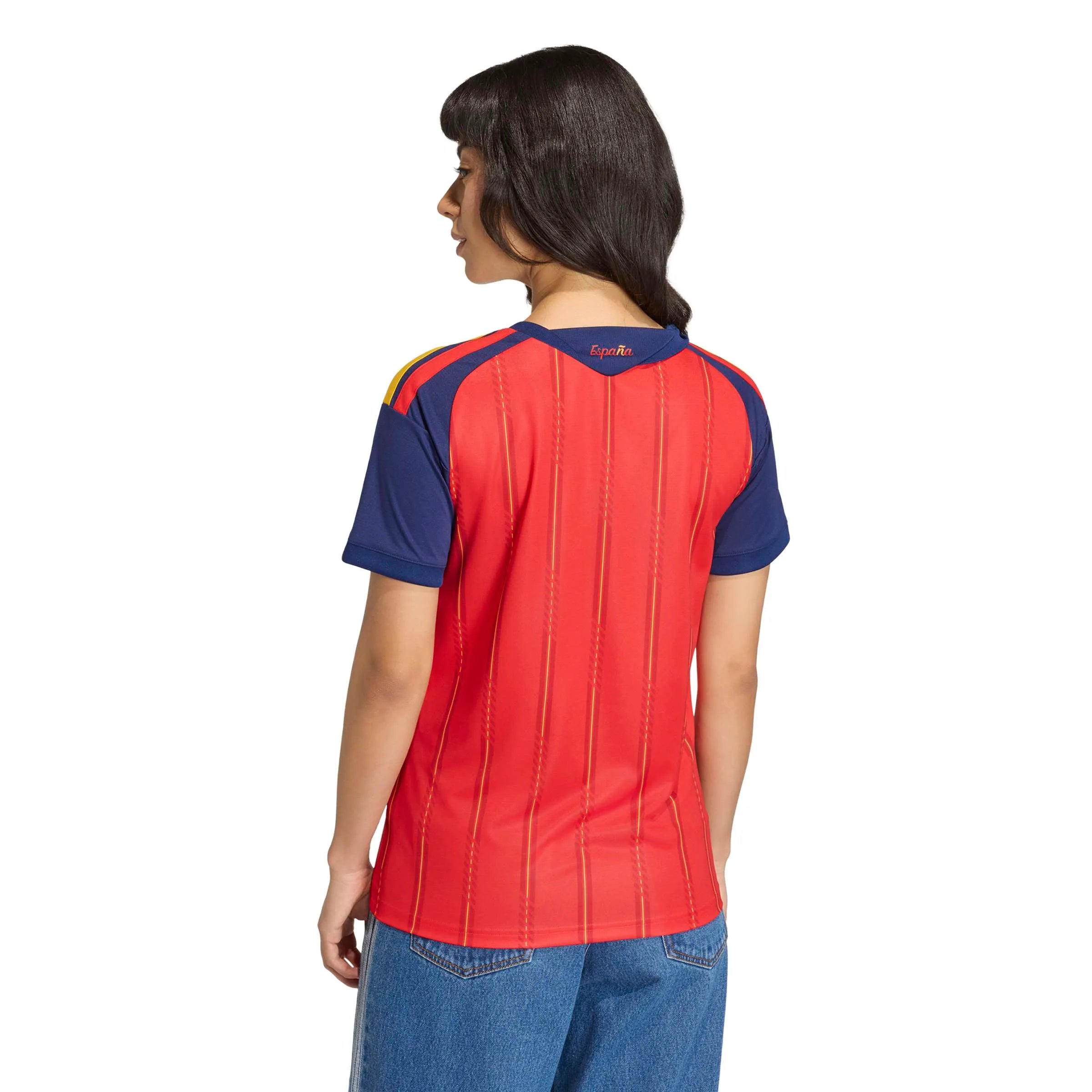 adidas 2026 Spain Women's Stadium Home Soccer Jersey (Model - Back)