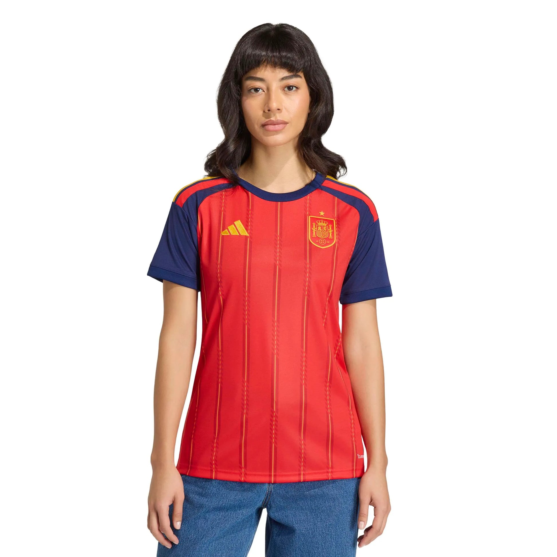 adidas 2026 Spain Women's Stadium Home Soccer Jersey (Model - Front)