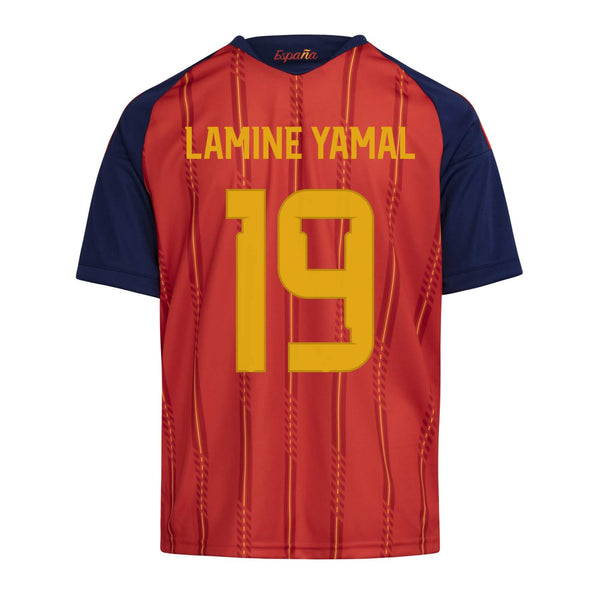 adidas 2026 Spain Youth 2-Star Lamine Yamal #19 Stadium Home Soccer Jersey