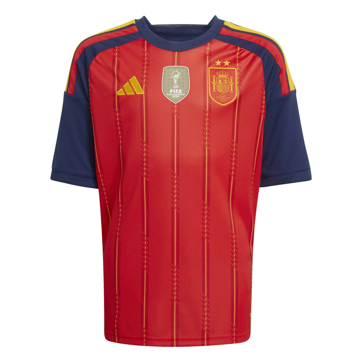 adidas 2026 Spain Youth 2 Star Stadium Home Soccer Jersey (Front)
