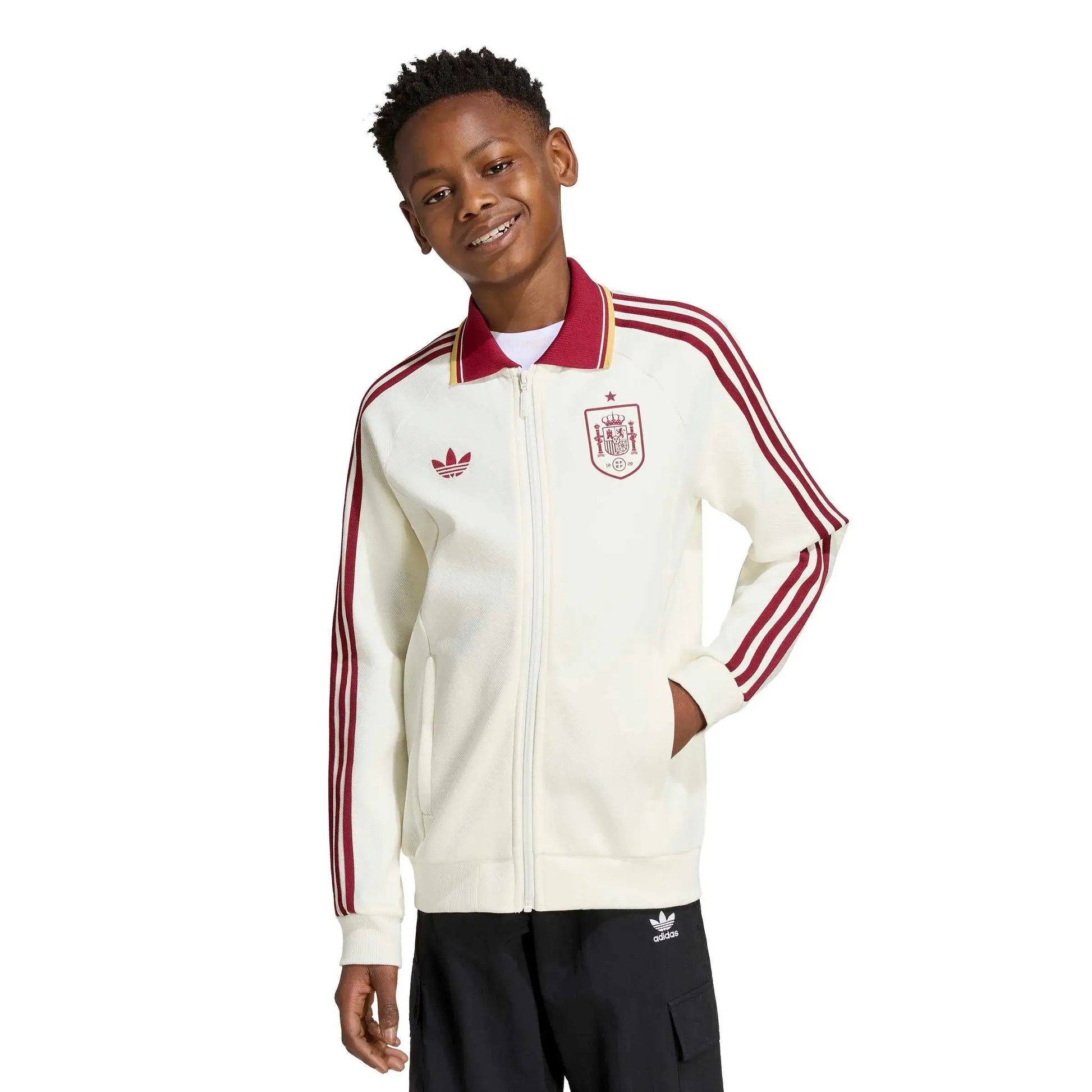 adidas 2026 Spain Youth Away Originals Anthem Jacket – ProSoccer adidas 2026 Spain Youth Away Originals Anthem Jacket – ProSoccer