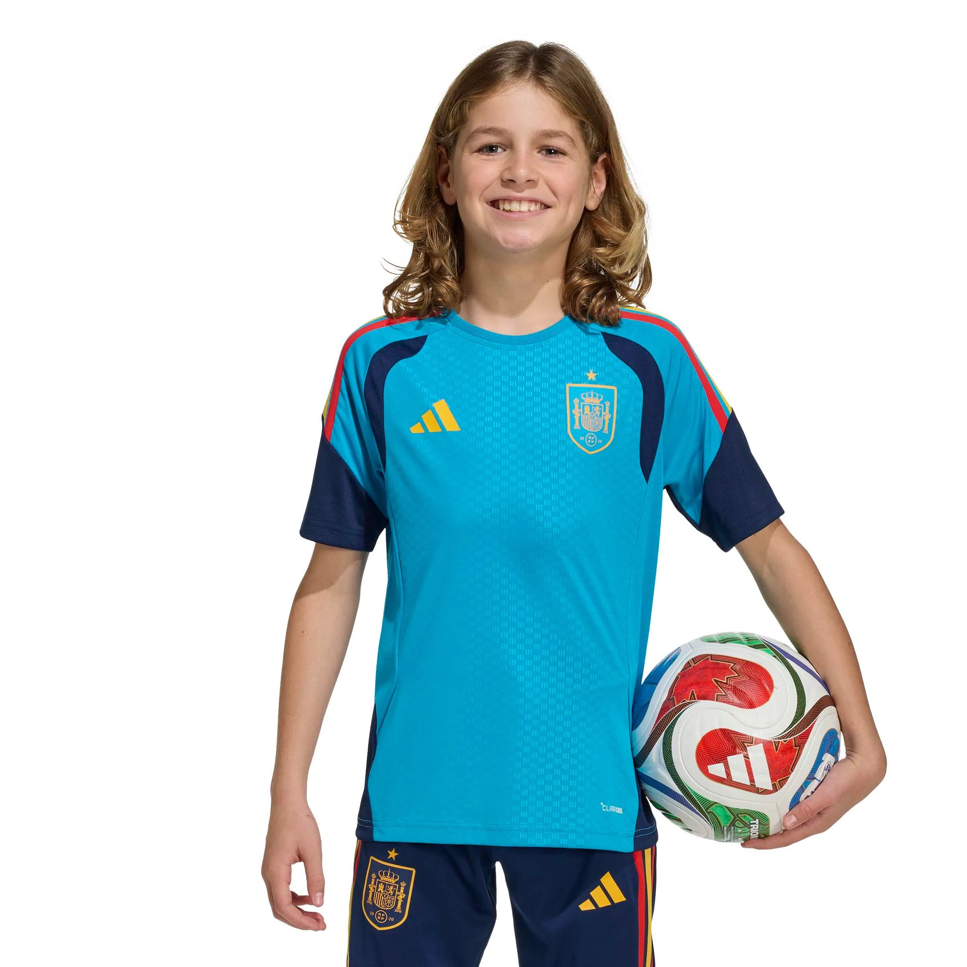 adidas 2026 Spain Youth Tiro Training Soccer Jersey (Model - Front)