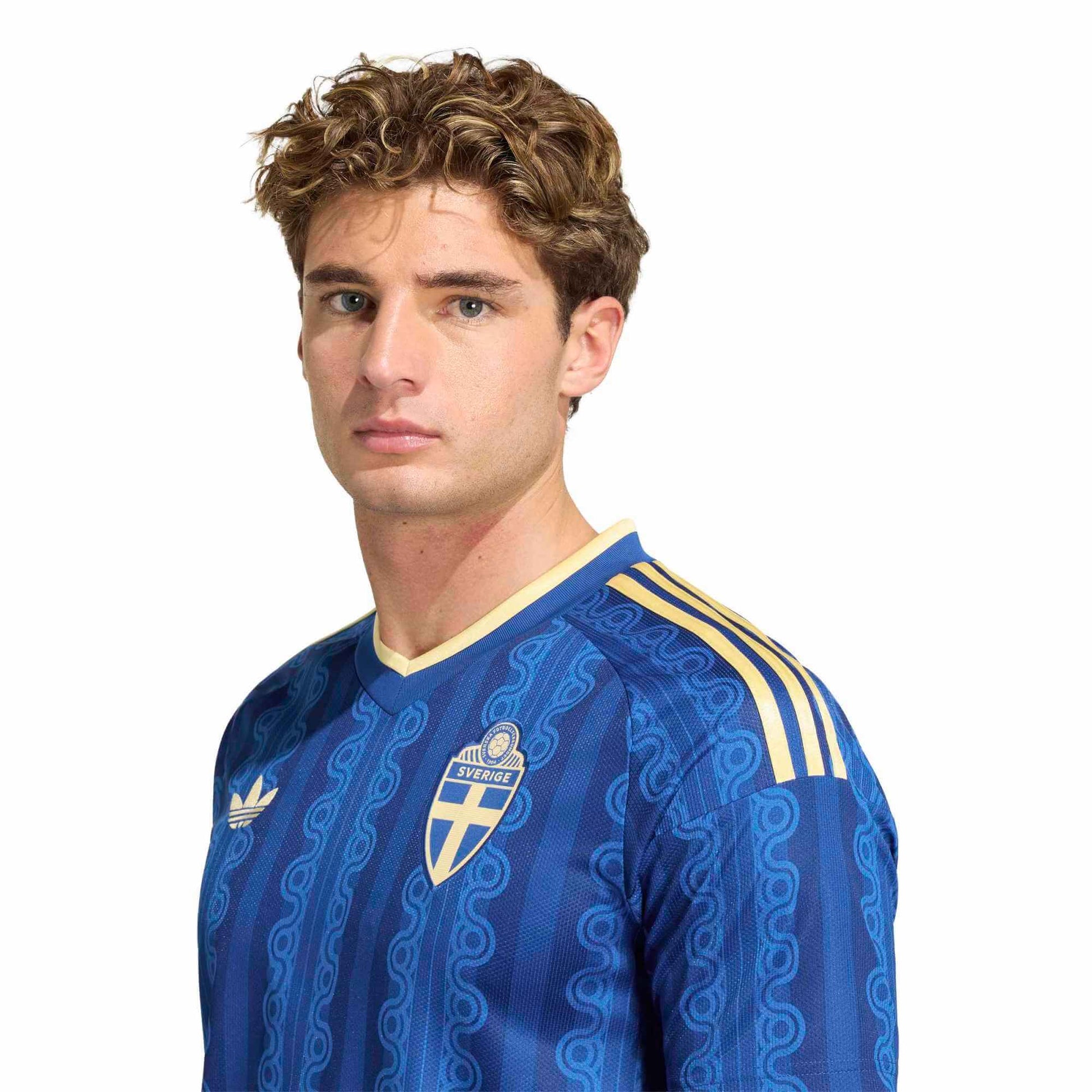 adidas 2026 Sweden Men's Stadium Away Soccer Jersey (Detail 1)