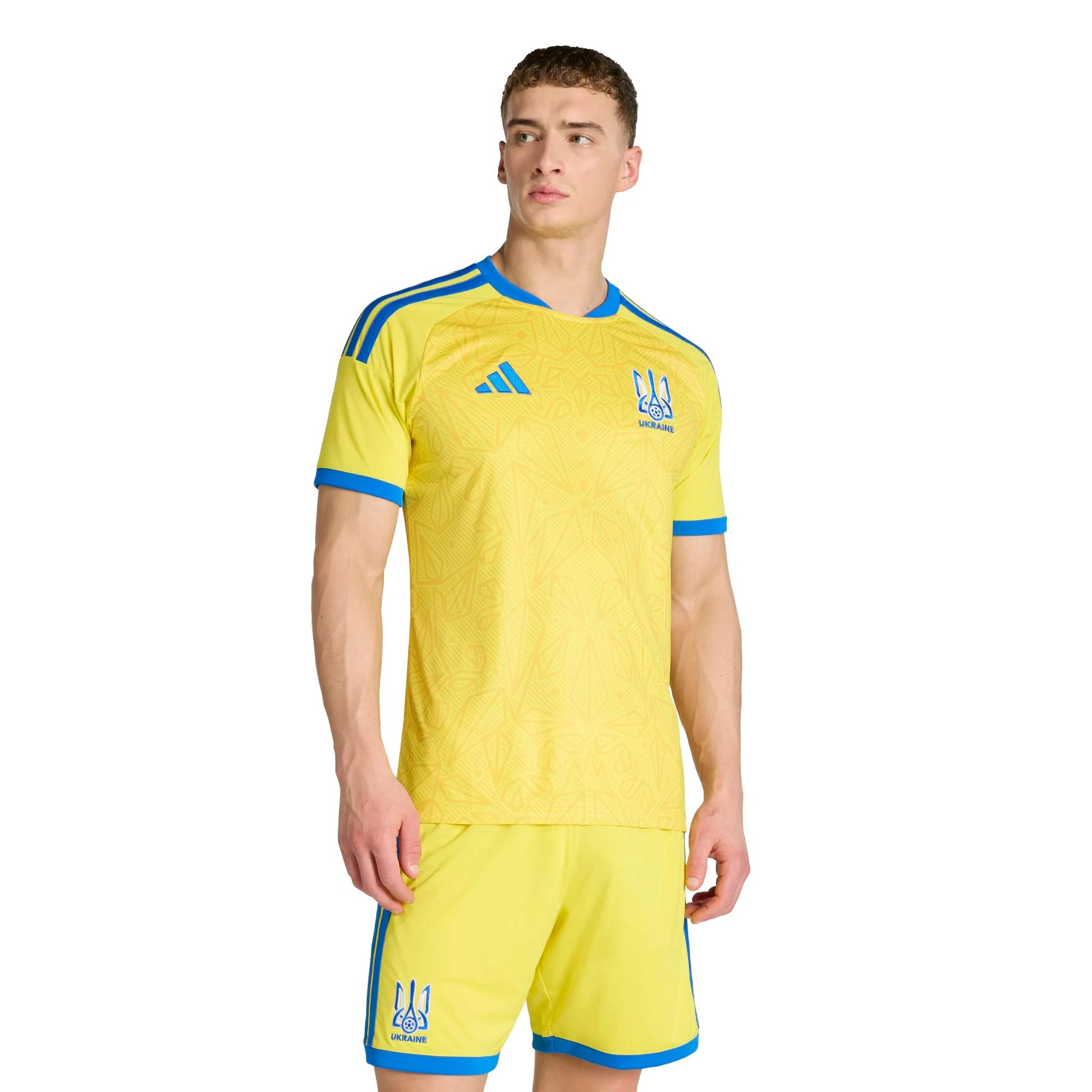 adidas 2026 Ukraine Men's Stadium Home Soccer Jersey (Model - Front)