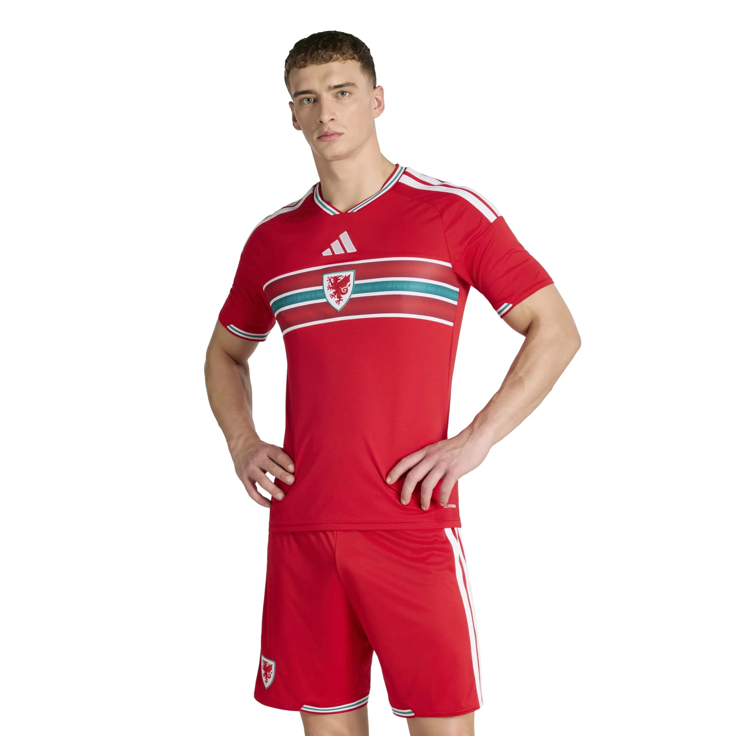adidas 2026 Wales Men's Stadium Home Soccer Jersey (Model - Front)
